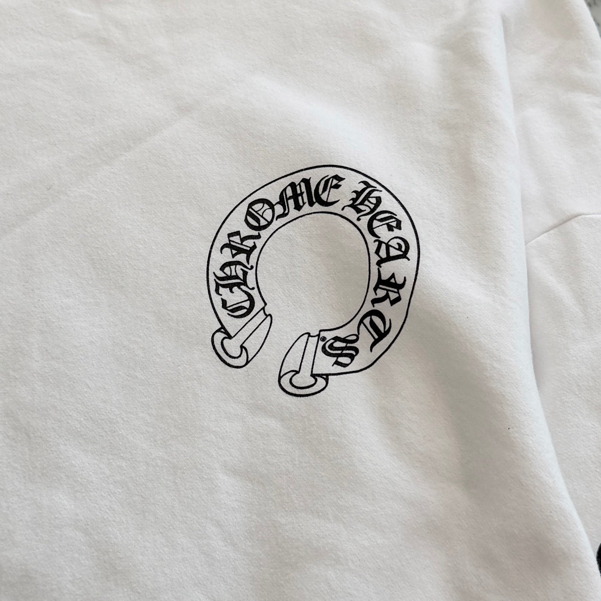 CHROME HEARTS Floral Cross Horseshoe Crewneck Sweat Shirts Size L クロムハーツ フローラルクロス ホースシュー クルーネック スウェットシャツ サイズL