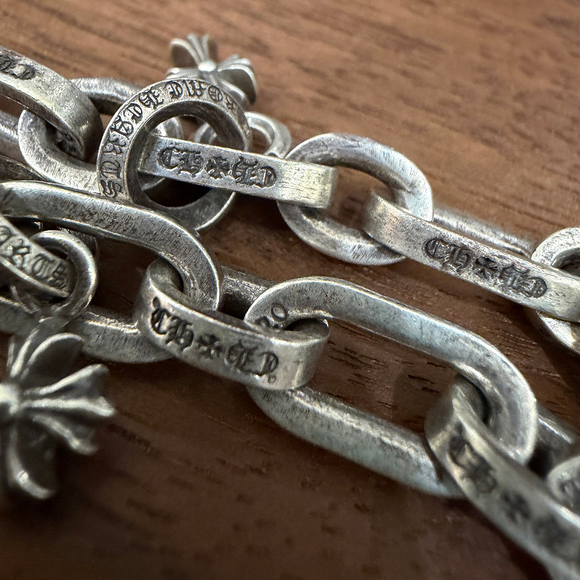 CHROME HEARTS Multi Stack Charm PAPER E CHAIN Bracelet Size 10 Link クロムハーツ マルチ スタック チャーム ペーパーEチェーン ブレスレット サイズ10リンク