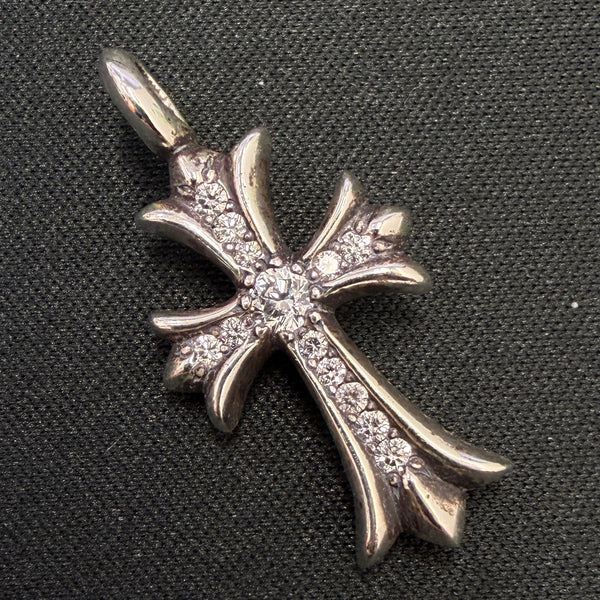 CHROME HEARTS Tiny Fat Cross Pave Diamond Pendant Top クロムハーツ タイニーファットクロス パヴェダイヤモンド ペンダントトップ