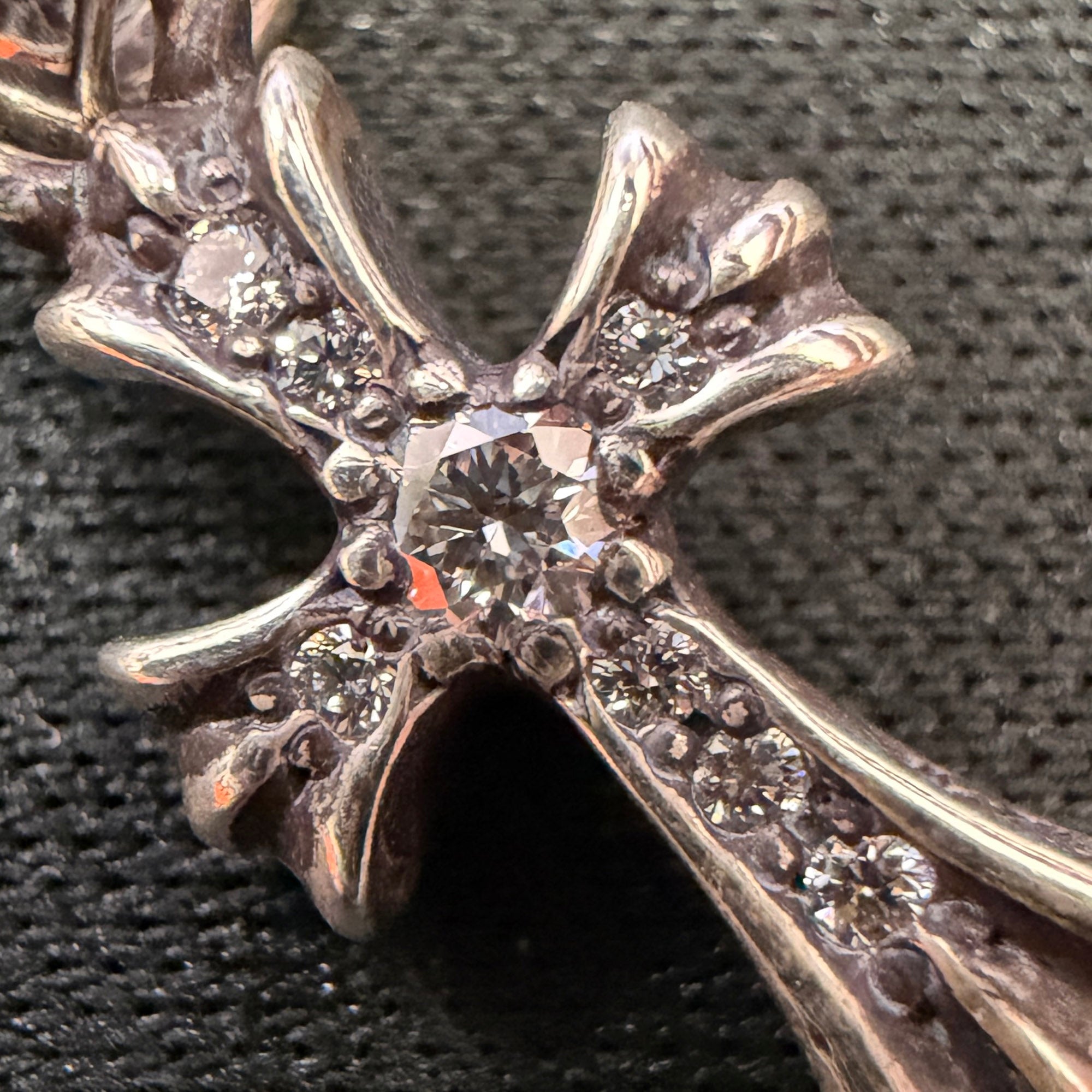 CHROME HEARTS CH Cross Baby Fat Charm Pave Diamond クロムハーツ CHクロス ベビーファット チャーム パヴェダイヤモンド