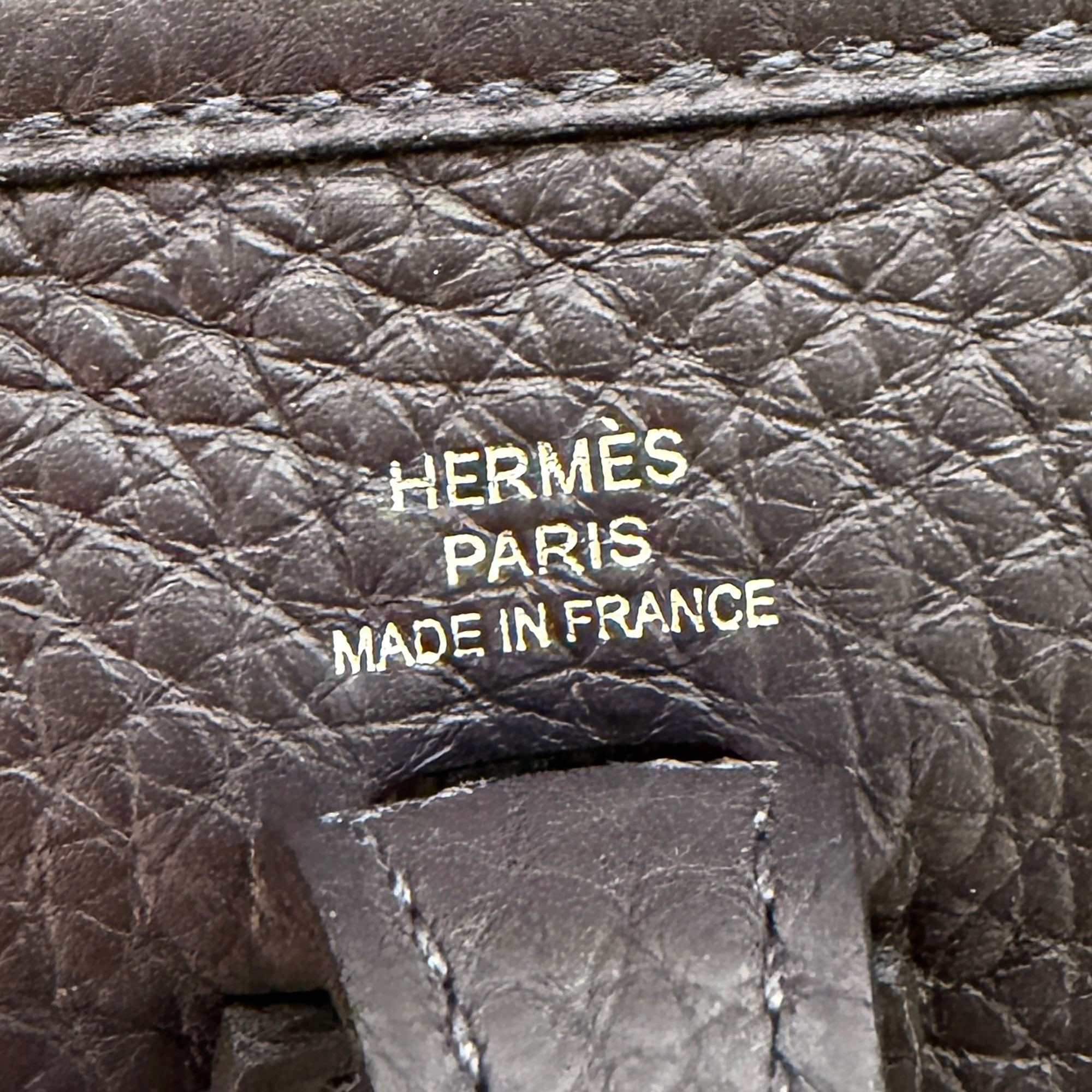 HERMES Evelyn Amazon TPM "Ebene" K刻印 エルメス エブリン アマゾン TPM "エベンヌ" レザーショルダーバッグ K刻印