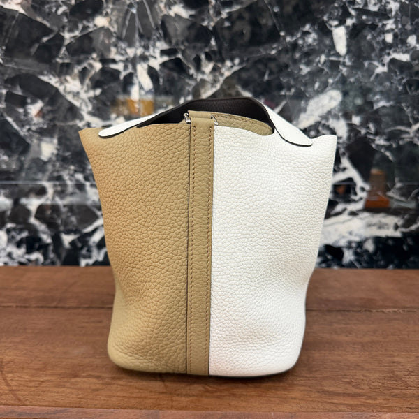 HERMES Picotin Lock Casaque 18(PM) "Beige Marfa / Nata/Macassar" W刻印 エルメス ピコタンロック カザックドゥ 18(PM) "ベージュ マルファ×ナタ/マカサー" W刻印