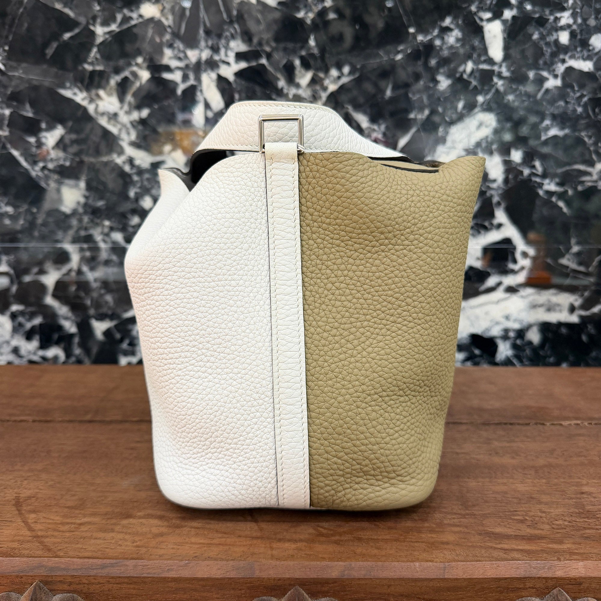 HERMES Picotin Lock Casaque 18(PM) "Beige Marfa / Nata/Macassar" W刻印 エルメス ピコタンロック カザックドゥ 18(PM) "ベージュ マルファ×ナタ/マカサー" W刻印
