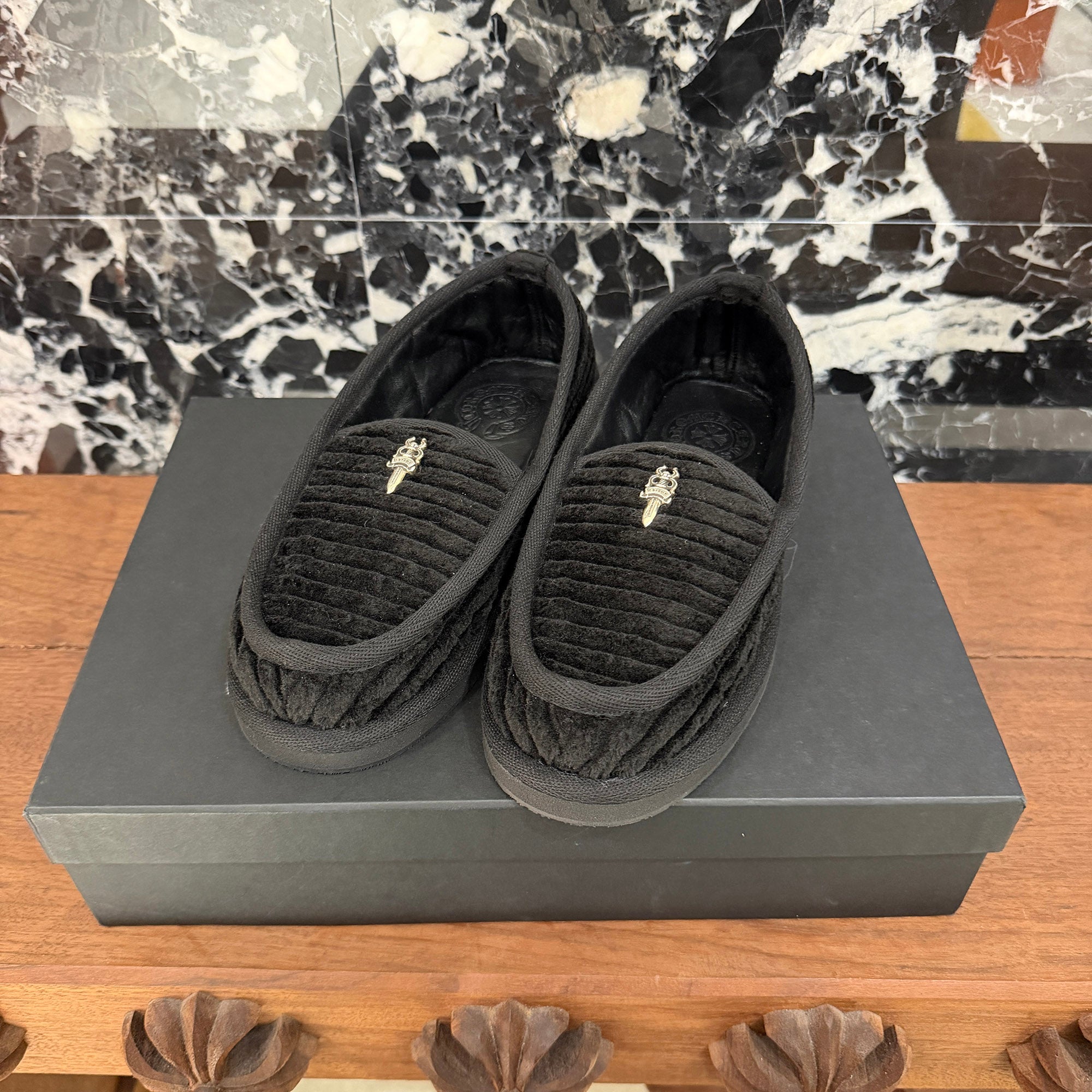 CHROME HEARTS Dagger Corduroy Slip On Size 36 クロムハーツ ダガー コーデュロイ スリッポン スリッパ シューズ サイズ36
