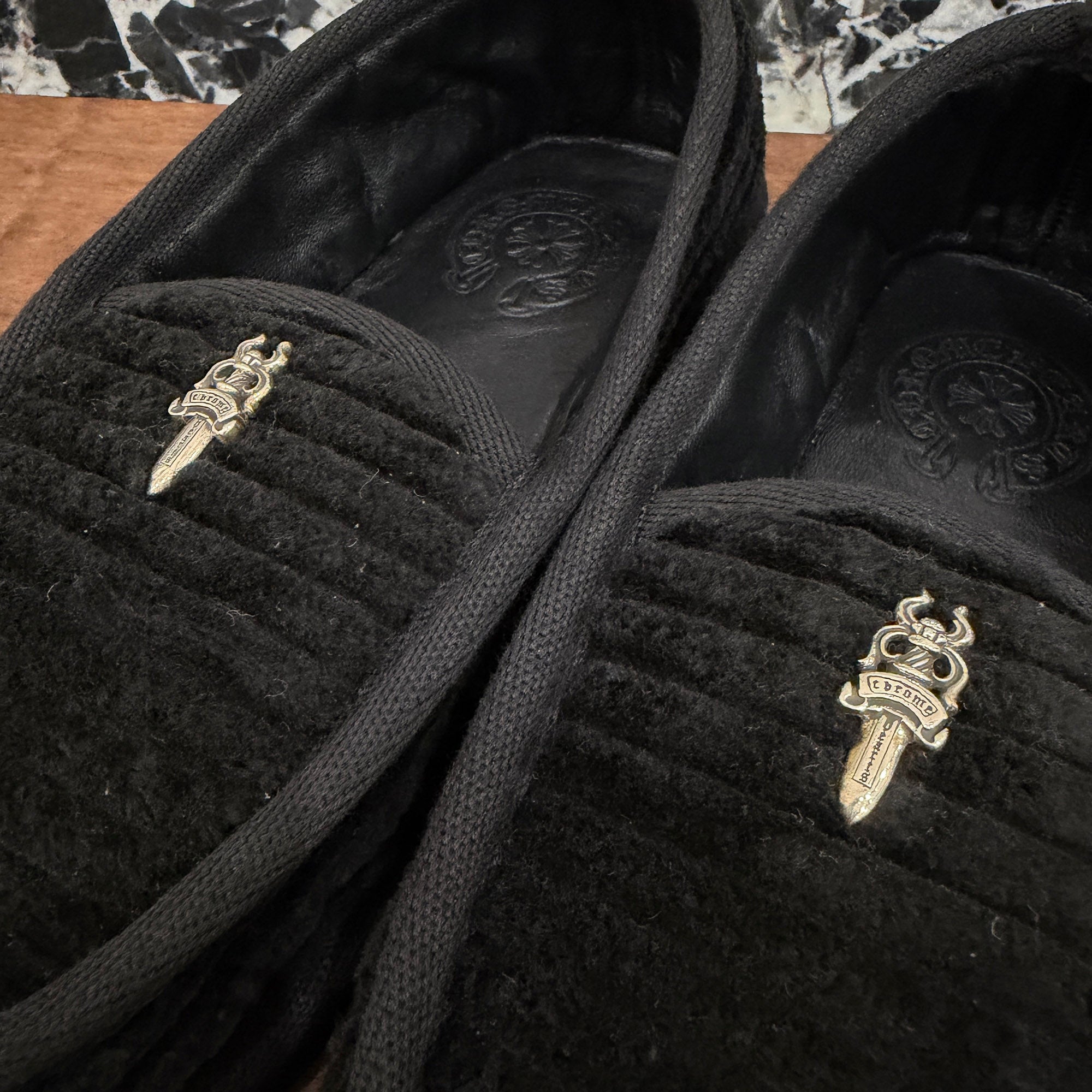 CHROME HEARTS Dagger Corduroy Slip On Size 36 クロムハーツ ダガー コーデュロイ スリッポン スリッパ シューズ サイズ36