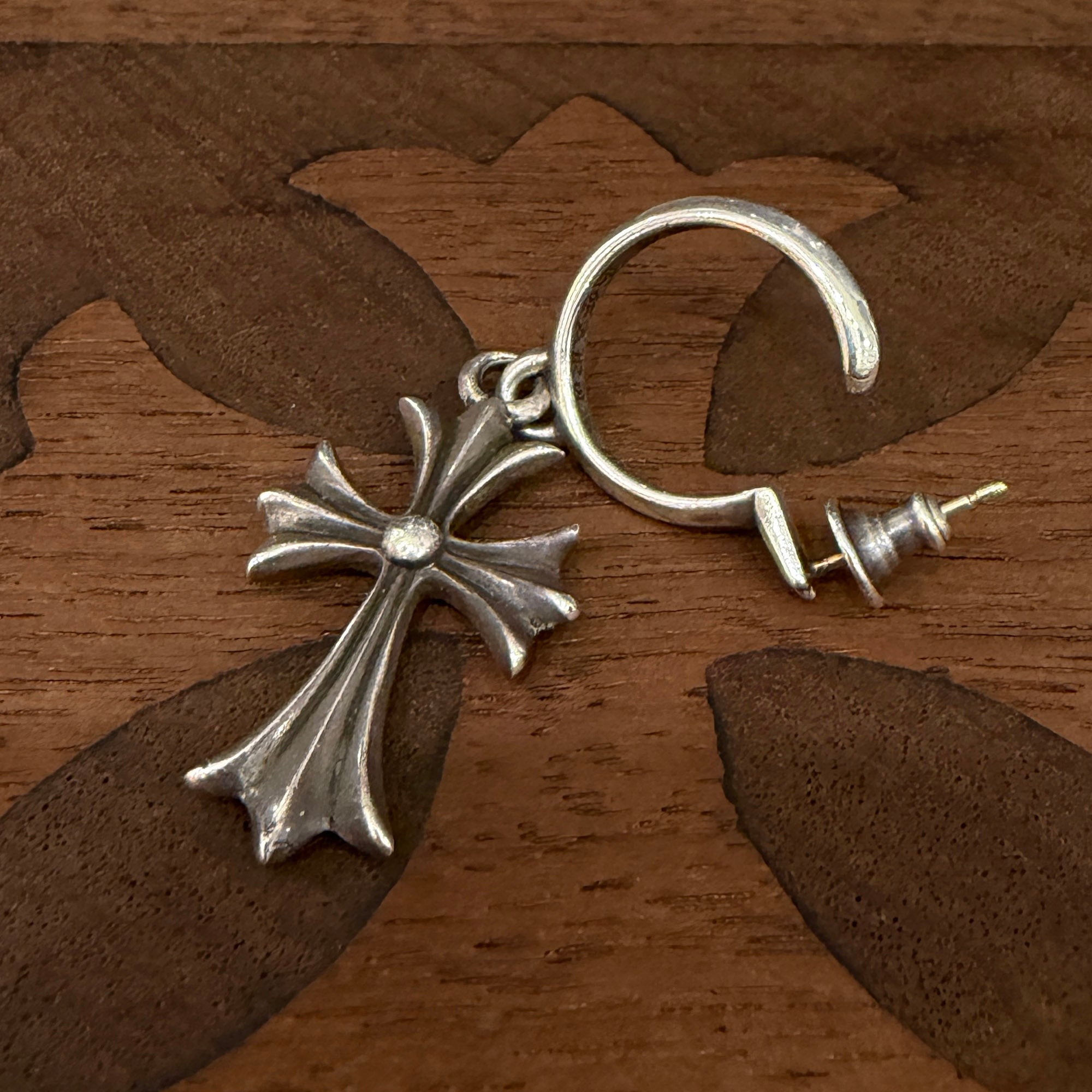 CHROME HEARTS TINY CH Cross Hoop Earrings クロムハーツ タイニー CHクロス フープイヤリング ピアス