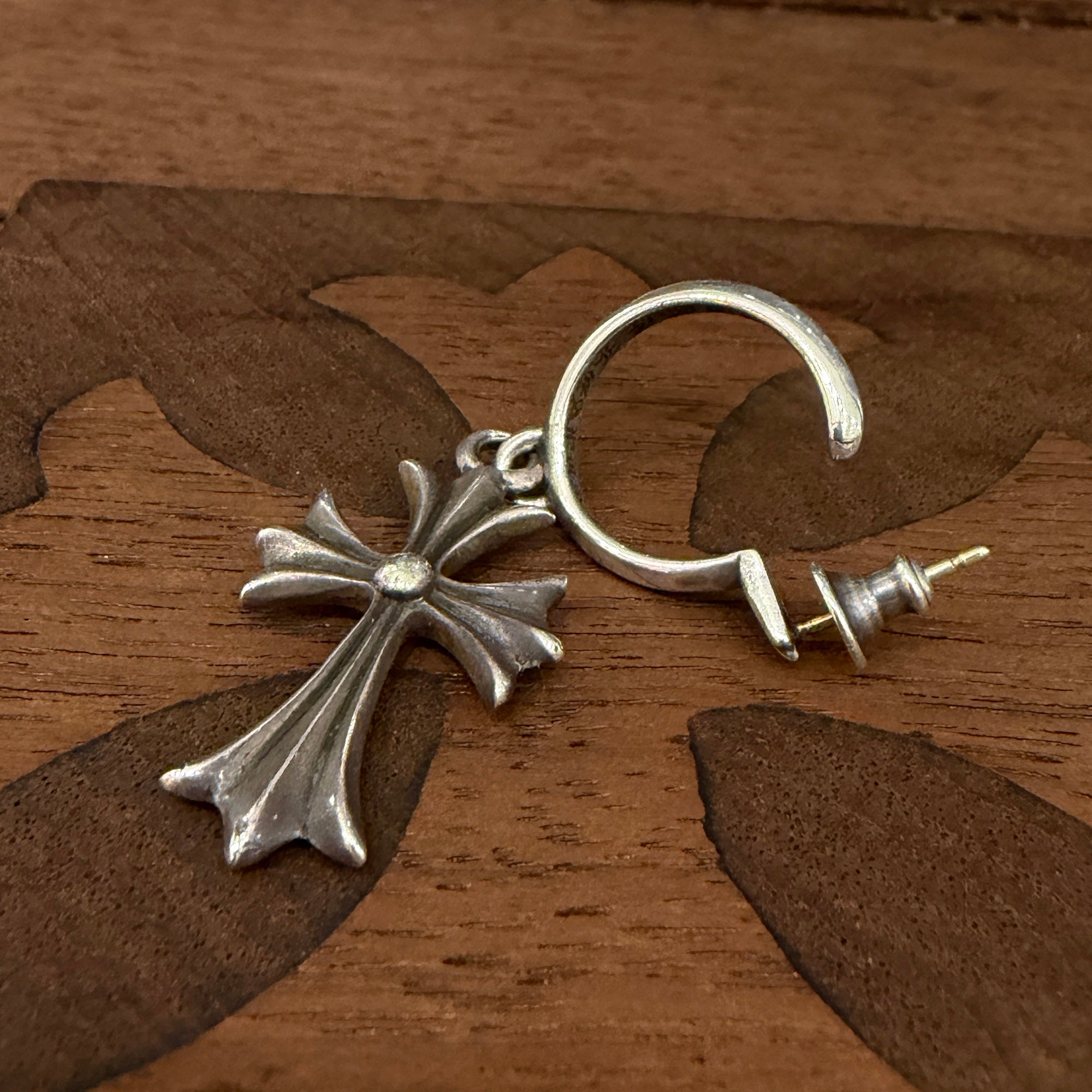 CHROME HEARTS TINY CH Cross Hoop Earrings クロムハーツ タイニー CHクロス フープイヤリング ピアス