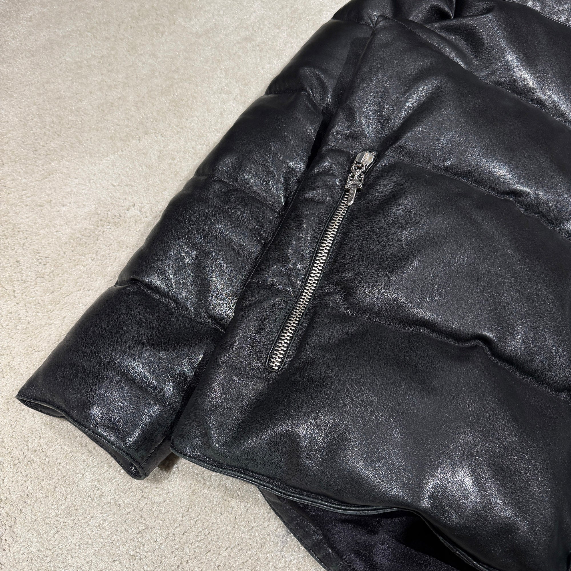 CHROME HEARTS Leather Stiff Down Jacket Size XL クロムハーツ レザー スティッフ ダウンジャケット サイズXL