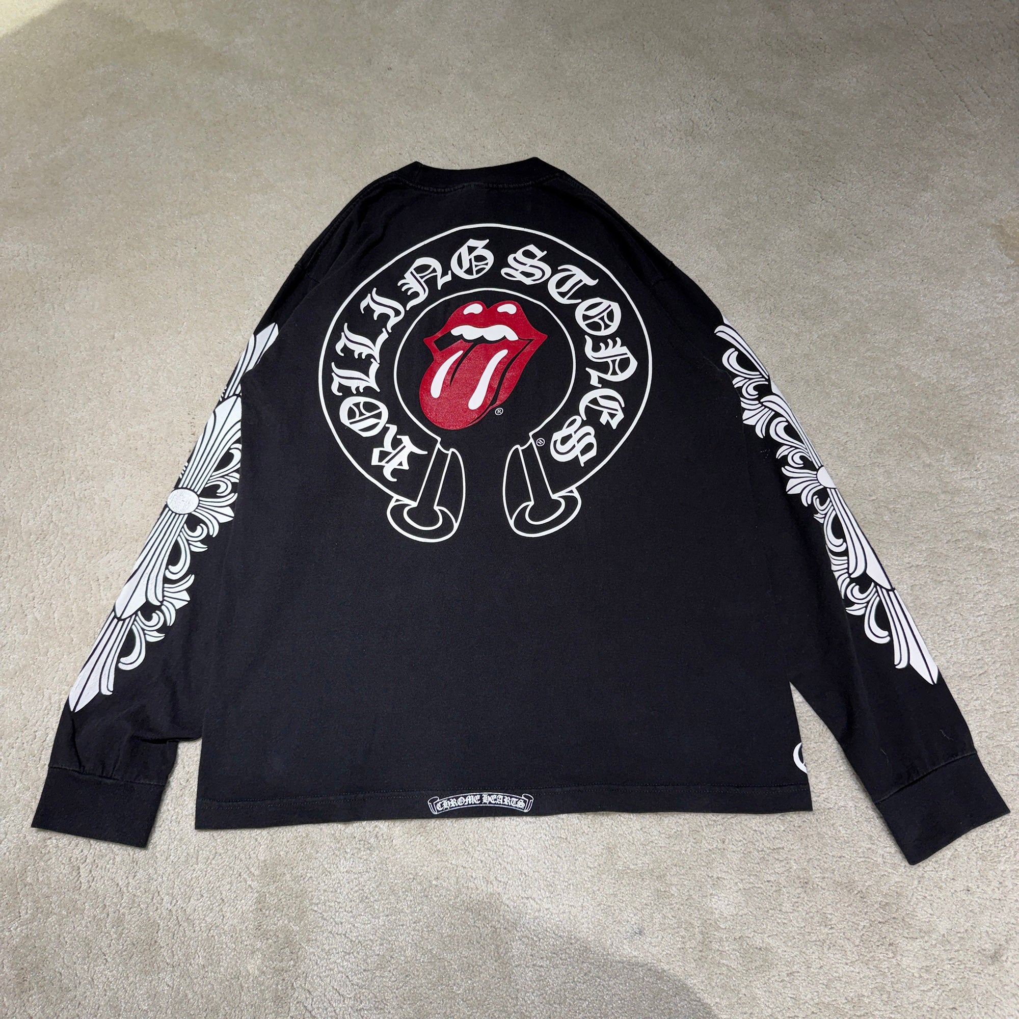 CHROME HEARTS × The Rolling Stones Lip & Tongue Horseshoe Long Sleeve Tee Size L クロムハーツ × ザ ローリングストーンズ リップ&タン ホースシュー ロングスリーブ Tシャツ サイズL
