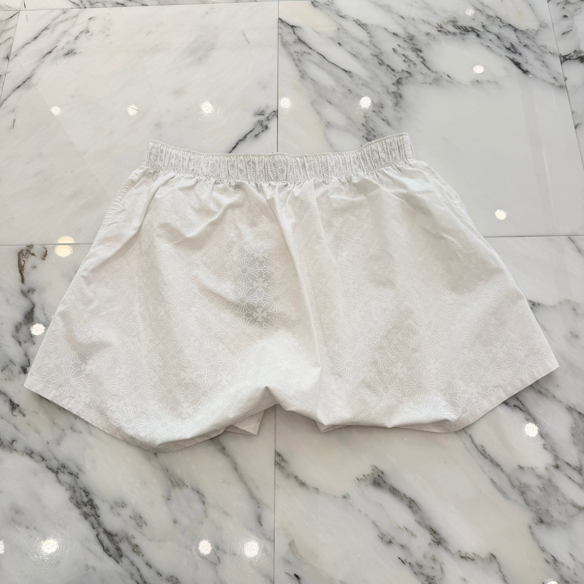 CHROME HEARTS CH Plus Pattern Vine Dagger Embroidery BS Flare Button Boxers Shorts Size MD (74-79) クロムハーツ CHプラスパターン ヴァインダガー刺繍 BSフレアボタン ボクサーショーツ サイズMD (74-79)