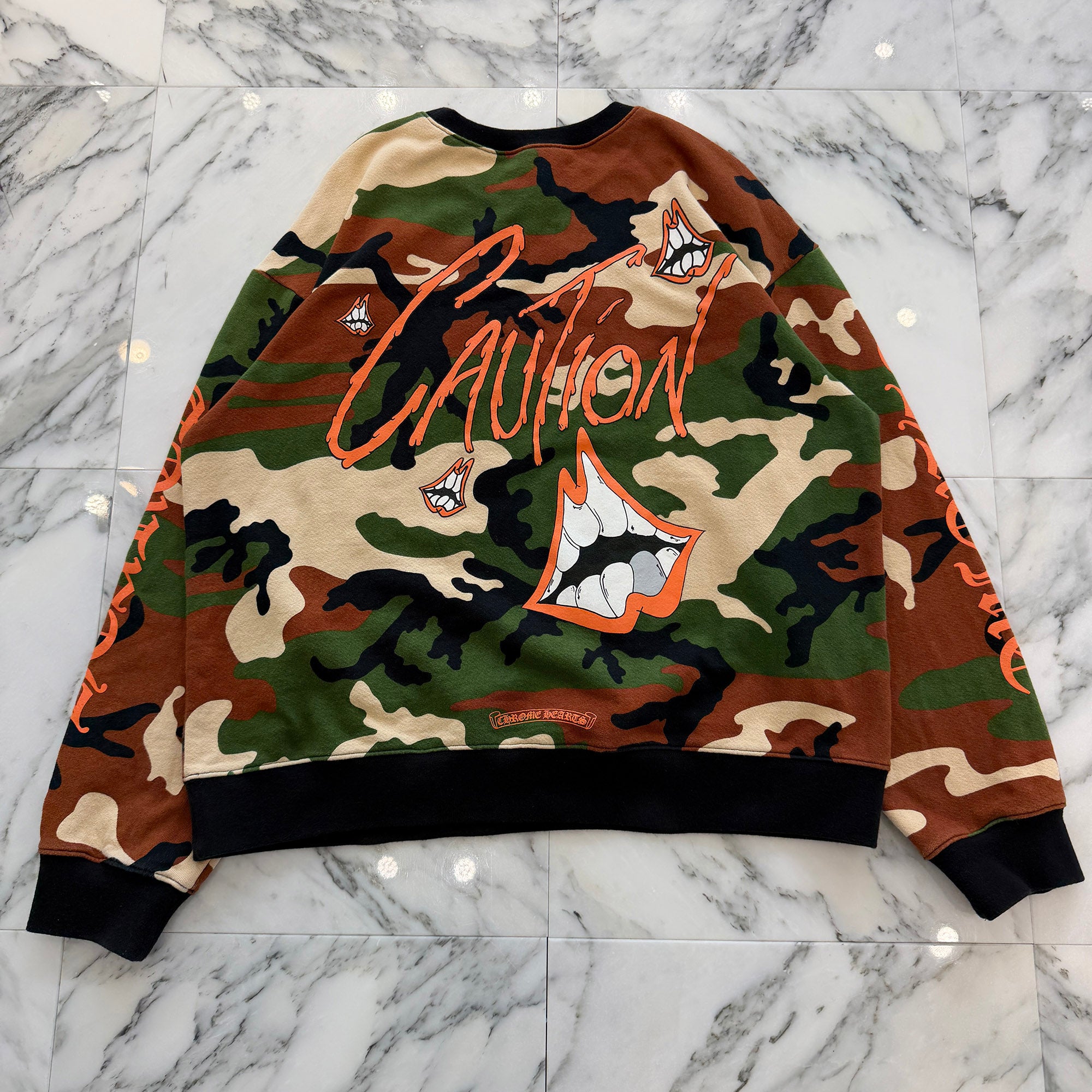 CHROME HEARTS × MATTY BOY 2022SS PPO CAUTION SWTSHRT Size XXL クロムハーツ × マッティボーイ コーションスウェットシャツ サイズXXL