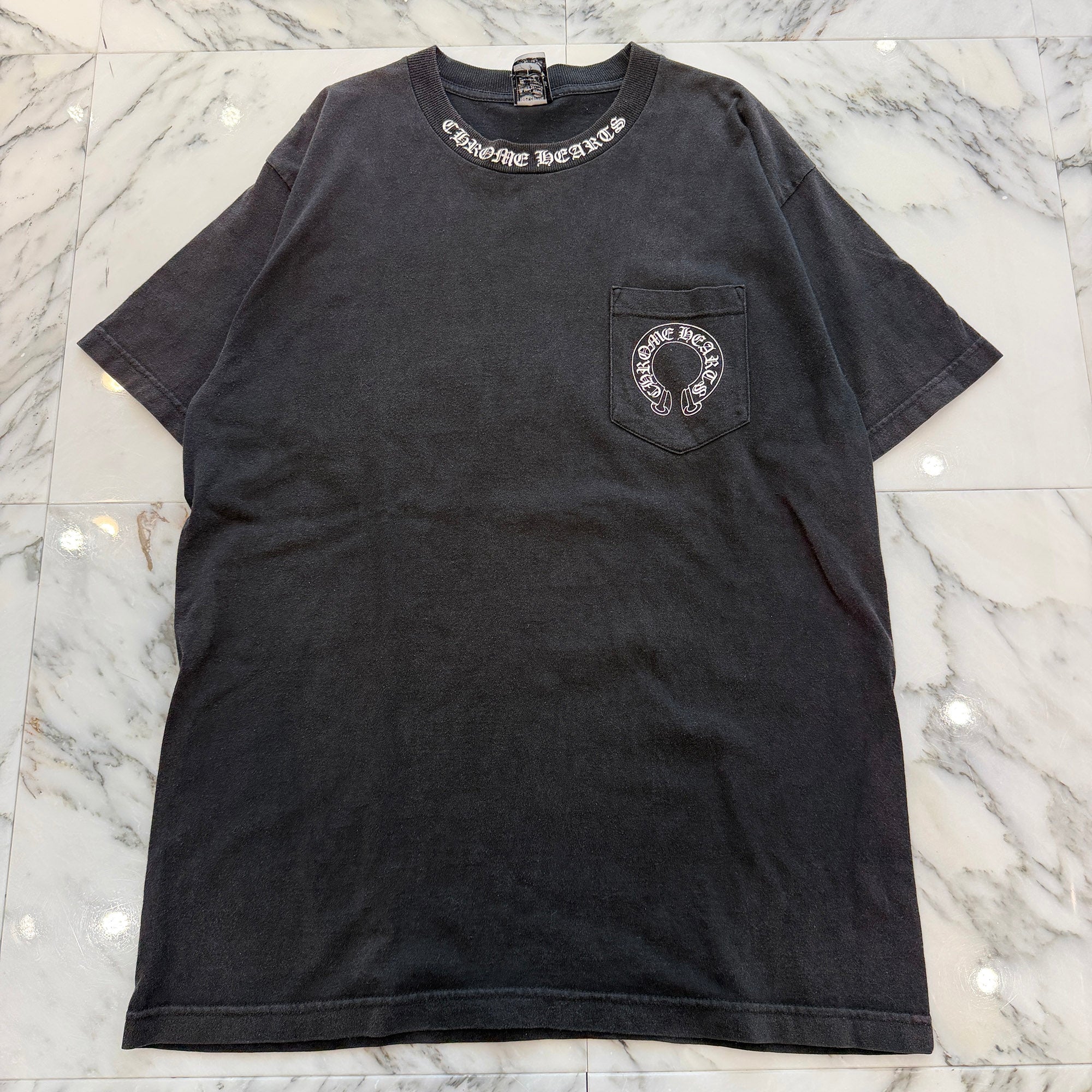 CHROME HEARTS Malibu Limited Back Floral Cross Neck Logo Tee Size L クロムハーツ マリブ限定 バックフローラルクロス ネックロゴTシャツ サイズL