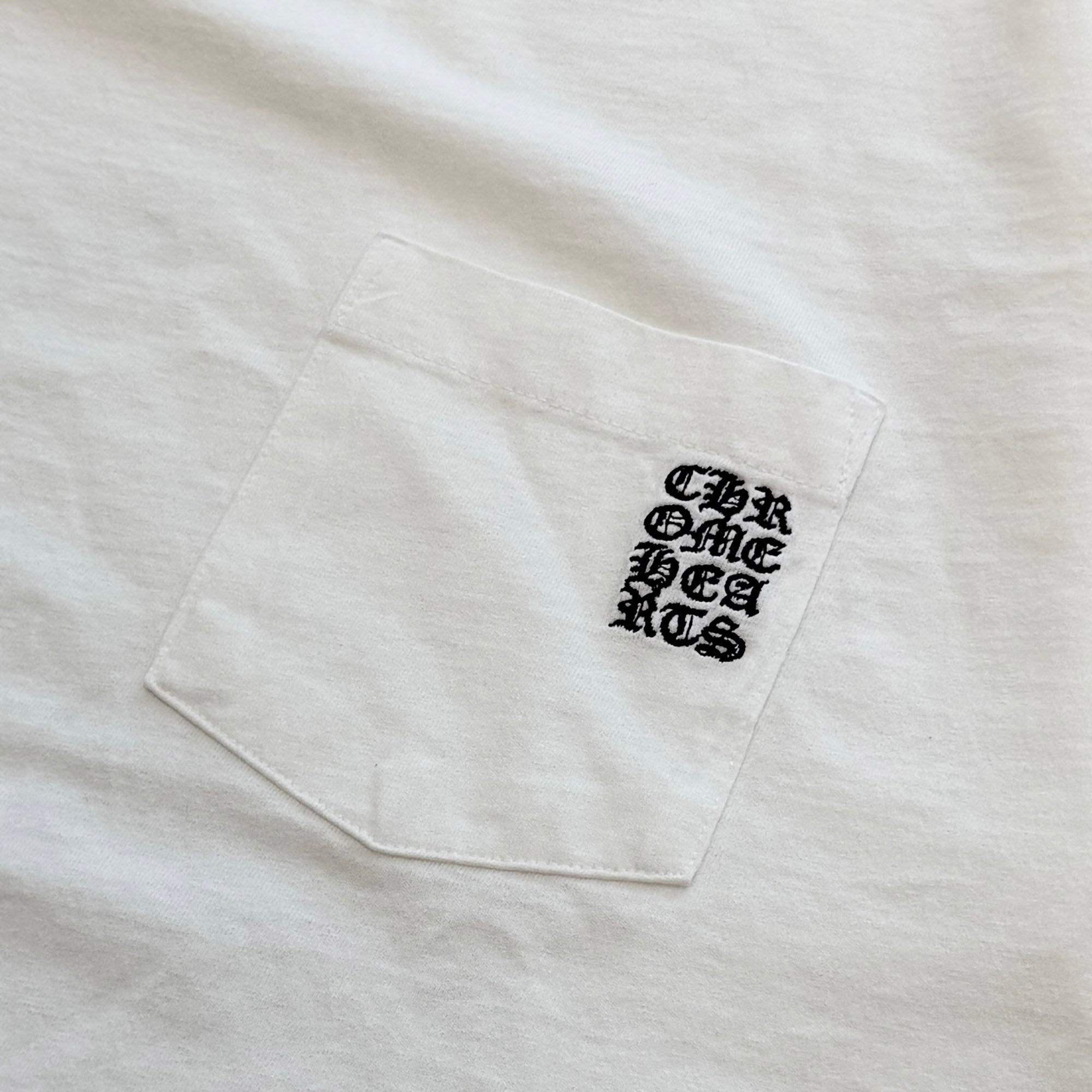 CHROME HEARTS Y NOT Vertical Logo Cross Embroidery Tee Size XL クロムハーツ ワイノット バーティカルロゴ クロス刺繍 Tシャツ サイズXL