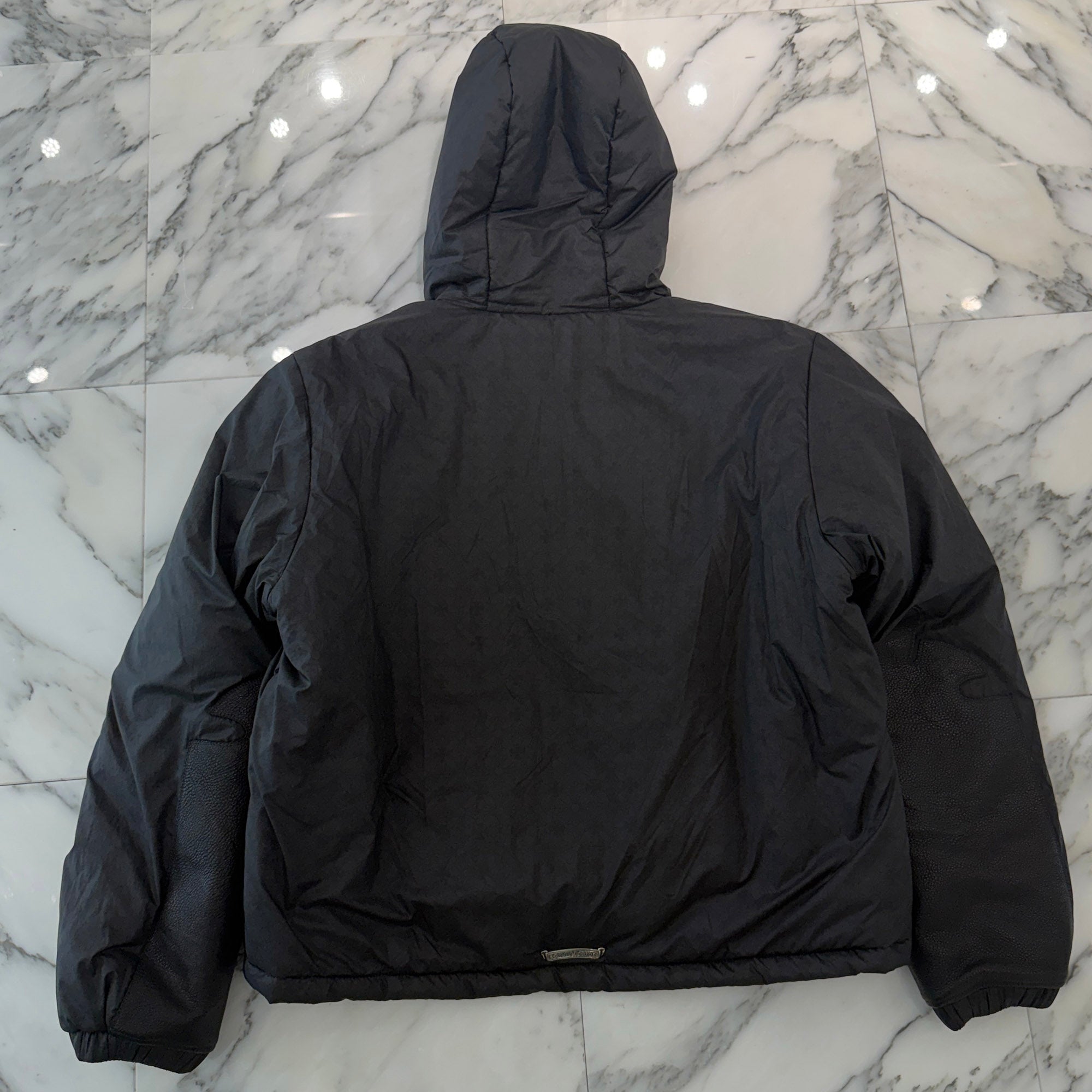 CHROME HEARTS CH Logo Embroidery Leather Pocket Down Jacket Size L クロムハーツ CHロゴ刺繍 レザーポケット ダウンジャケット サイズL