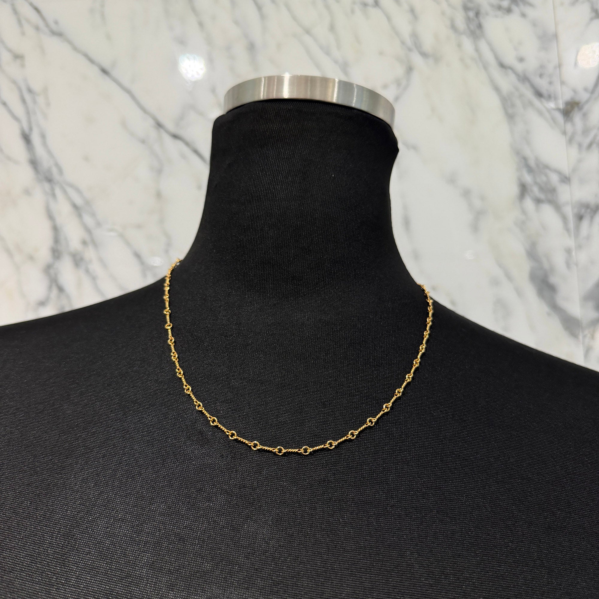 CHROME HEARTS 22K Twist Chain Necklace Size 18 Inch クロムハーツ 22K ツイストチェーン ネックレス サイズ 18インチ