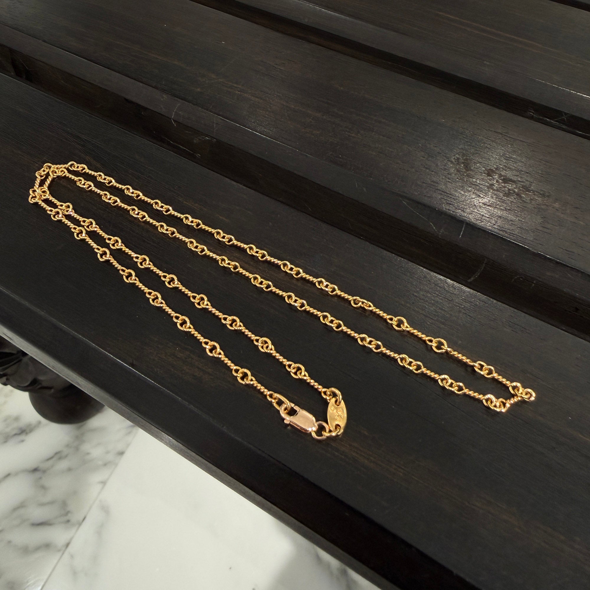 CHROME HEARTS 22K Twist Chain Necklace Size 18 Inch クロムハーツ 22K ツイストチェーン ネックレス サイズ 18インチ