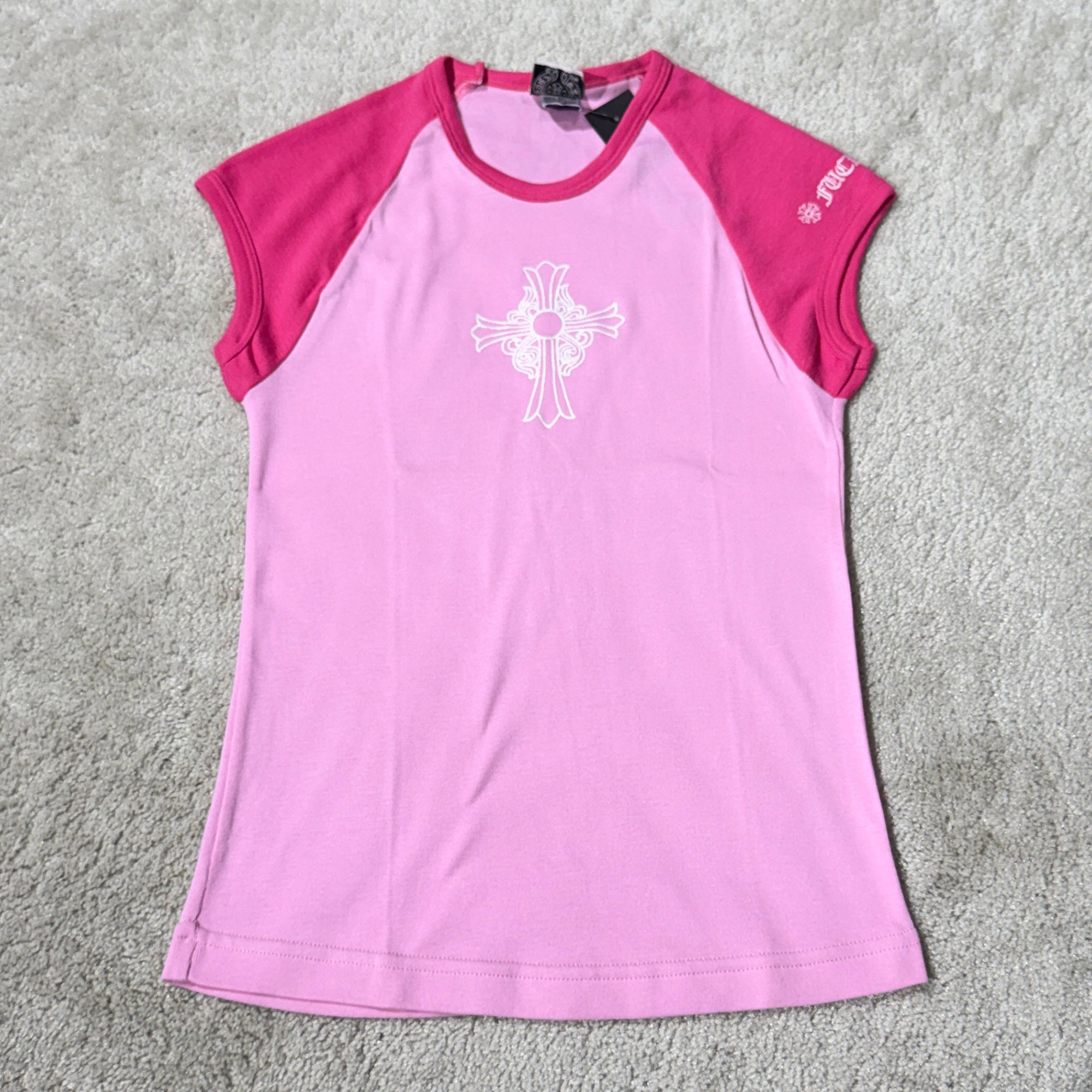 CHROME HEARTS Hairy Cross Glitter Print Raglan Tee Size ONE SIZE クロムハーツ ヘイリークロス グリッタープリント ラグランTシャツ サイズONE SIZE