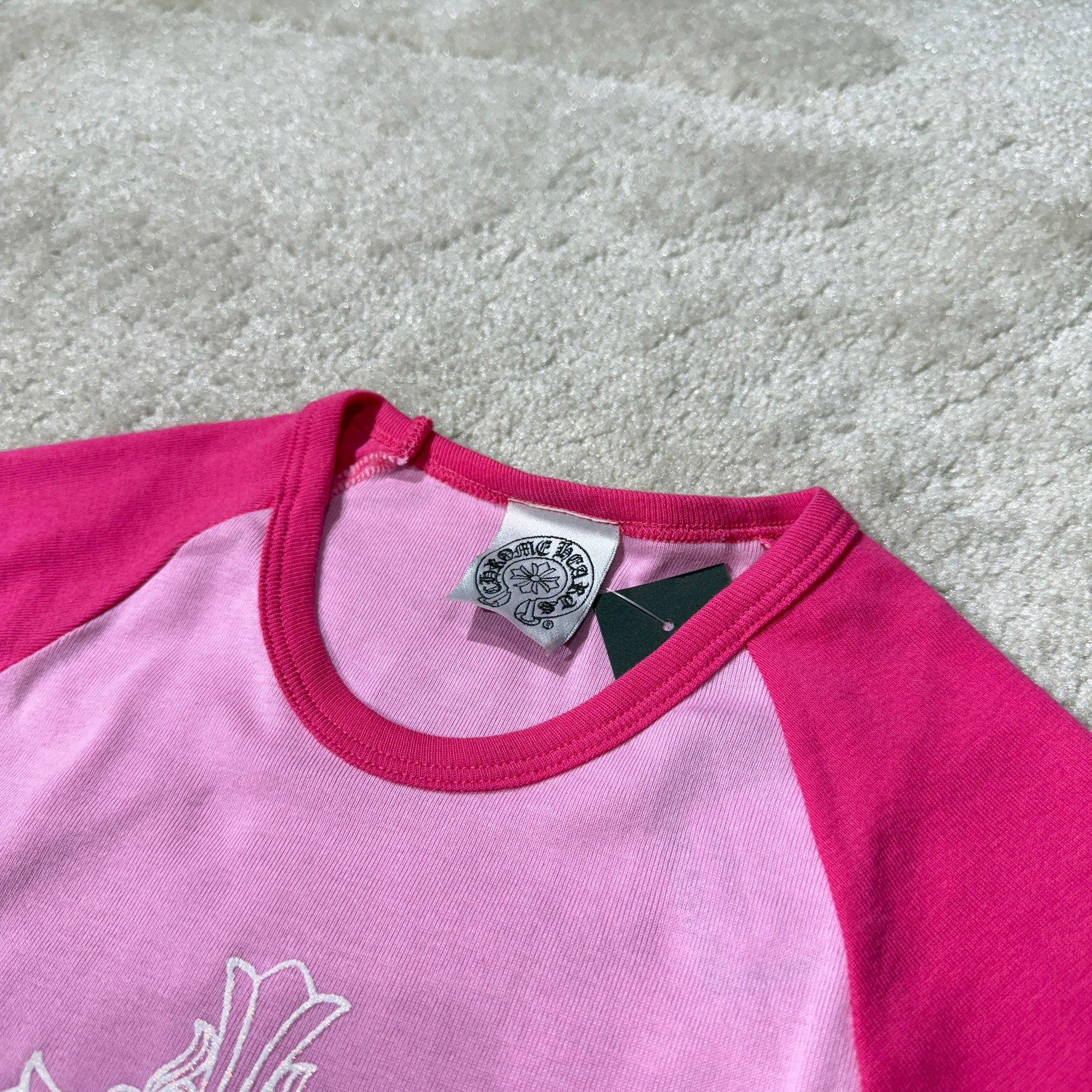 CHROME HEARTS Hairy Cross Glitter Print Raglan Tee Size ONE SIZE クロムハーツ ヘイリークロス グリッタープリント ラグランTシャツ サイズONE SIZE