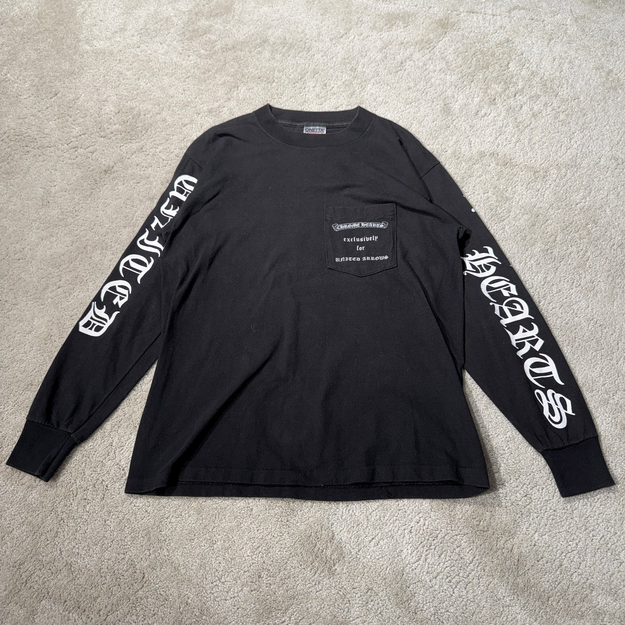 CHROME HEARTS × UNITED ARROWS Back Dagger Long Sleeve Tee Size M (38-40) クロムハーツ×ユナイテッドアローズ バックダガー ロングスリーブTシャツ サイズM (38-40)