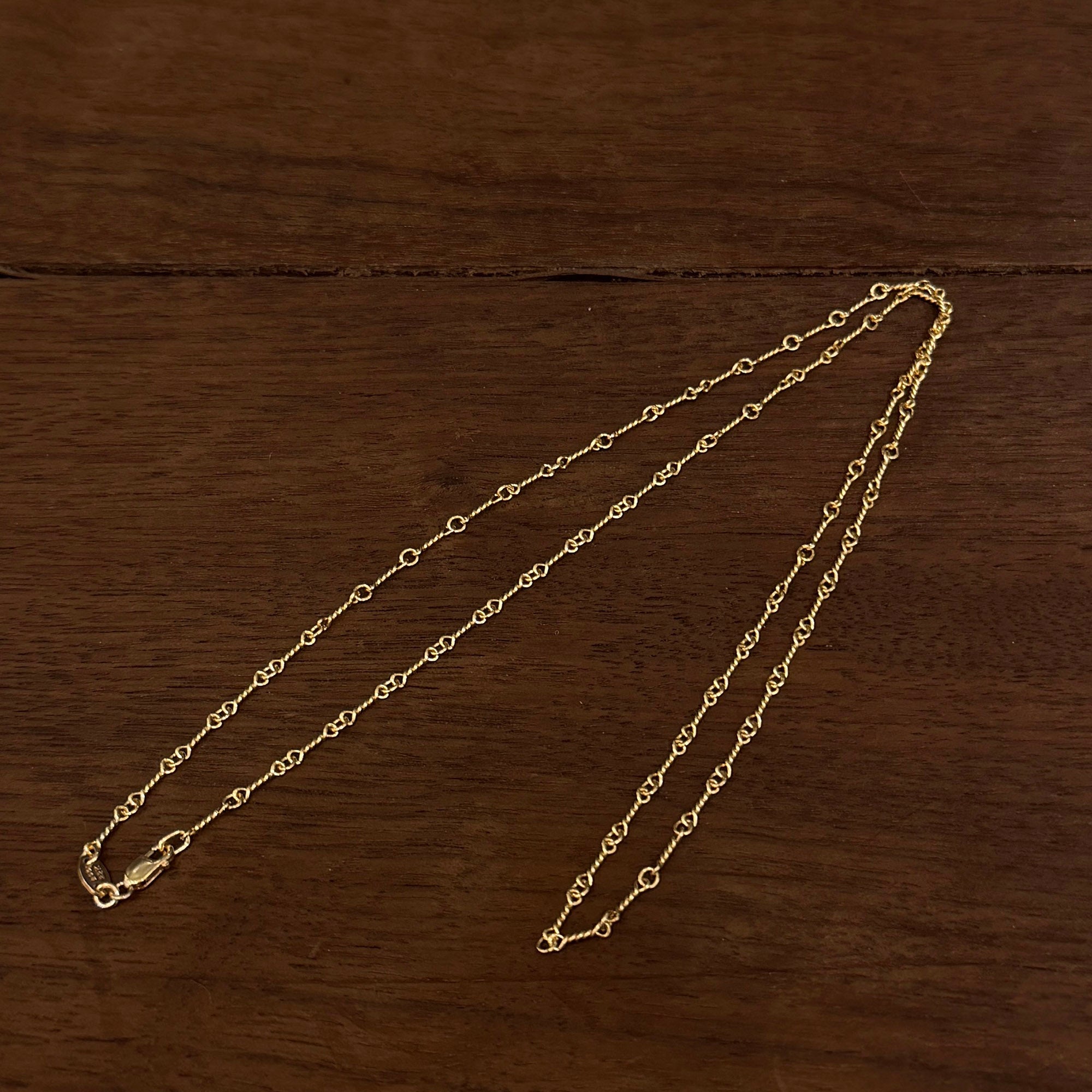 CHROME HEARTS 22K Twist Chain Necklace Size 24 Inch クロムハーツ 22K ツイストチェーン ネックレス サイズ 24インチ