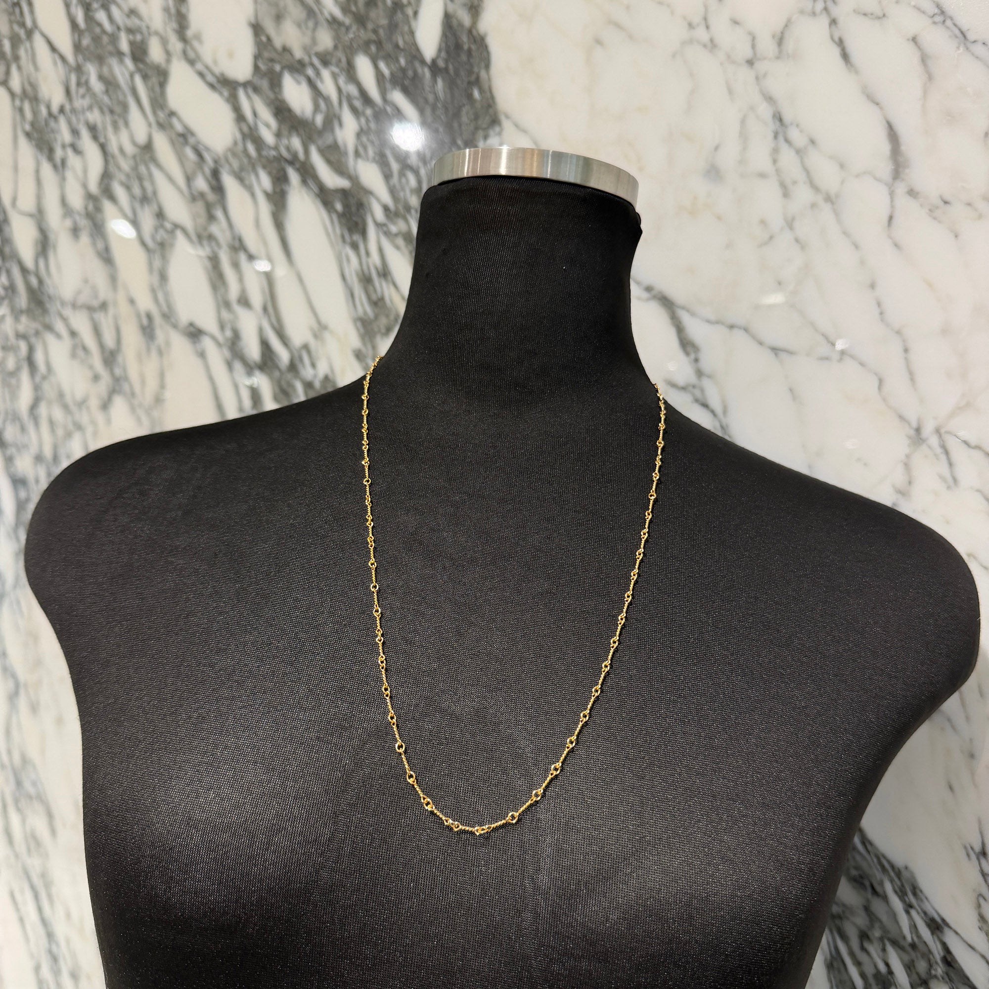 CHROME HEARTS 22K Twist Chain Necklace Size 24 Inch クロムハーツ 22K ツイストチェーン ネックレス サイズ 24インチ