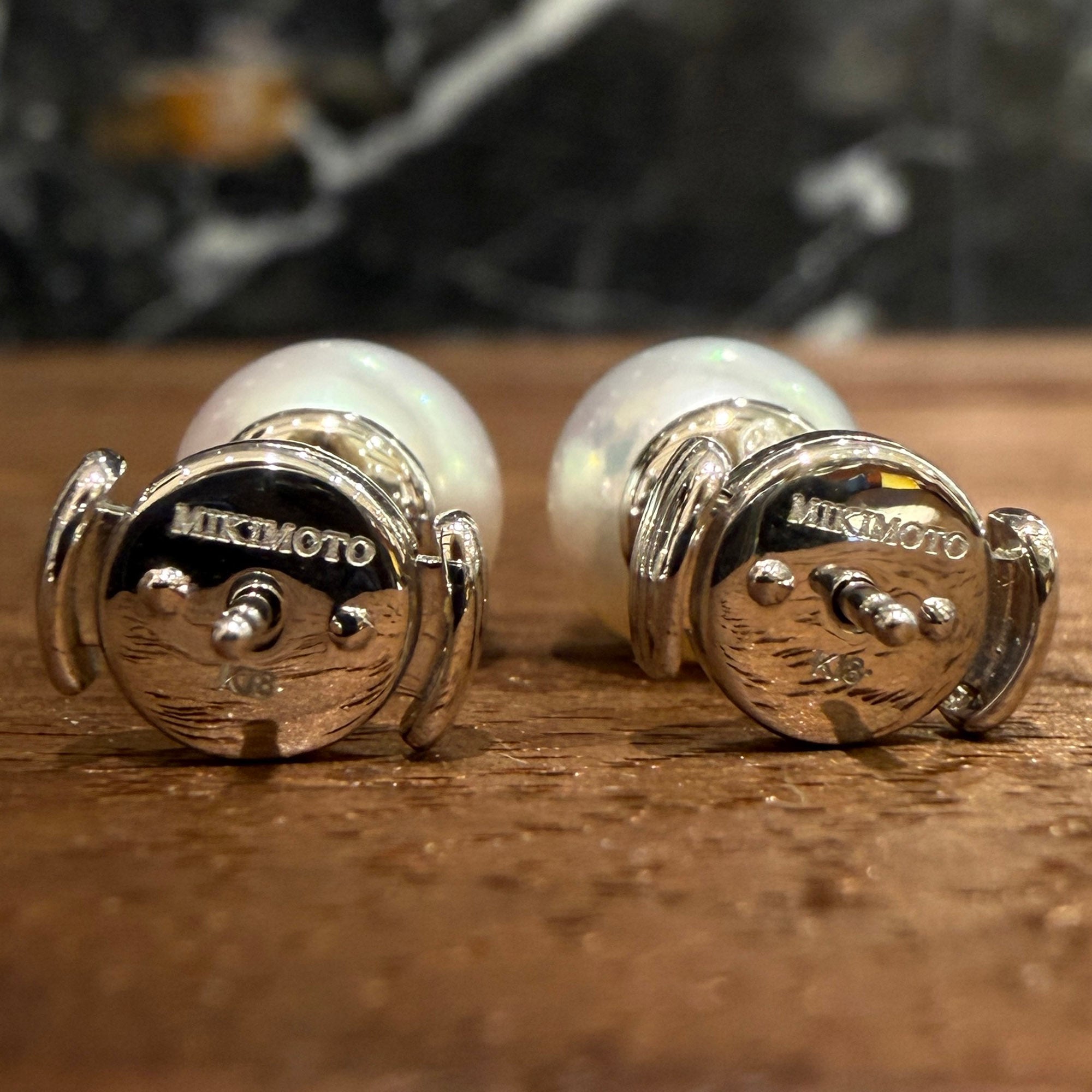 CHROME HEARTS × MIKIMOTO K18 WG White Pearl CH Plus Stud Earrings クロムハーツ × ミキモト K18 WG ホワイトパール CH プラス スタッドピアス