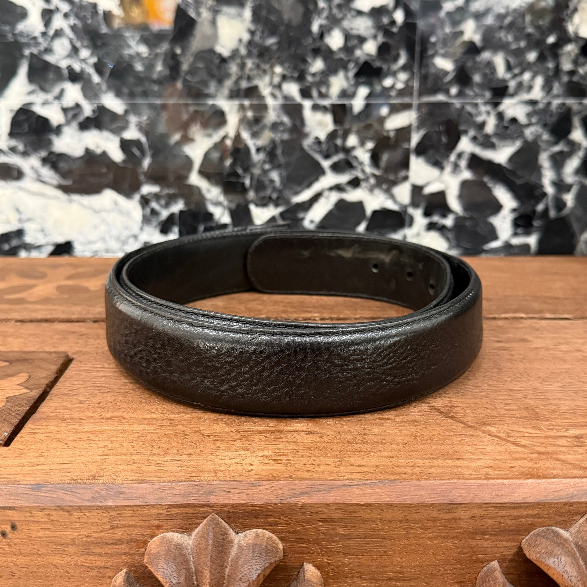 CHROME HEARTS 1.5 STRAP Horseshoe Rivet Leather Belt Size 36 クロムハーツ 1.5ストラップ ホースシューリベット レザーベルト サイズ36