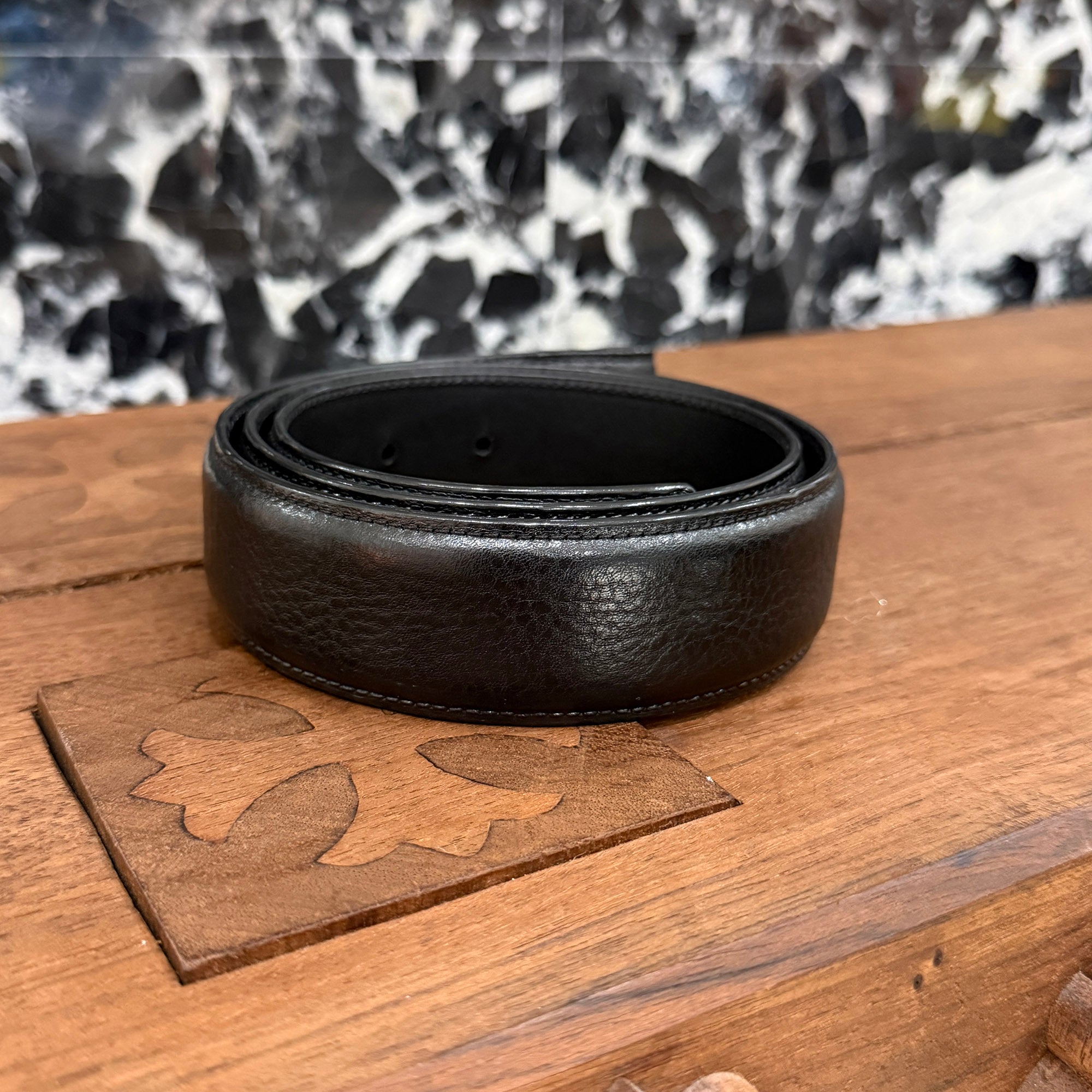 CHROME HEARTS 1.5 STRAP Horseshoe Rivet Leather Belt Size 32 クロムハーツ 1.5ストラップ ホースシューリベット レザーベルト サイズ32