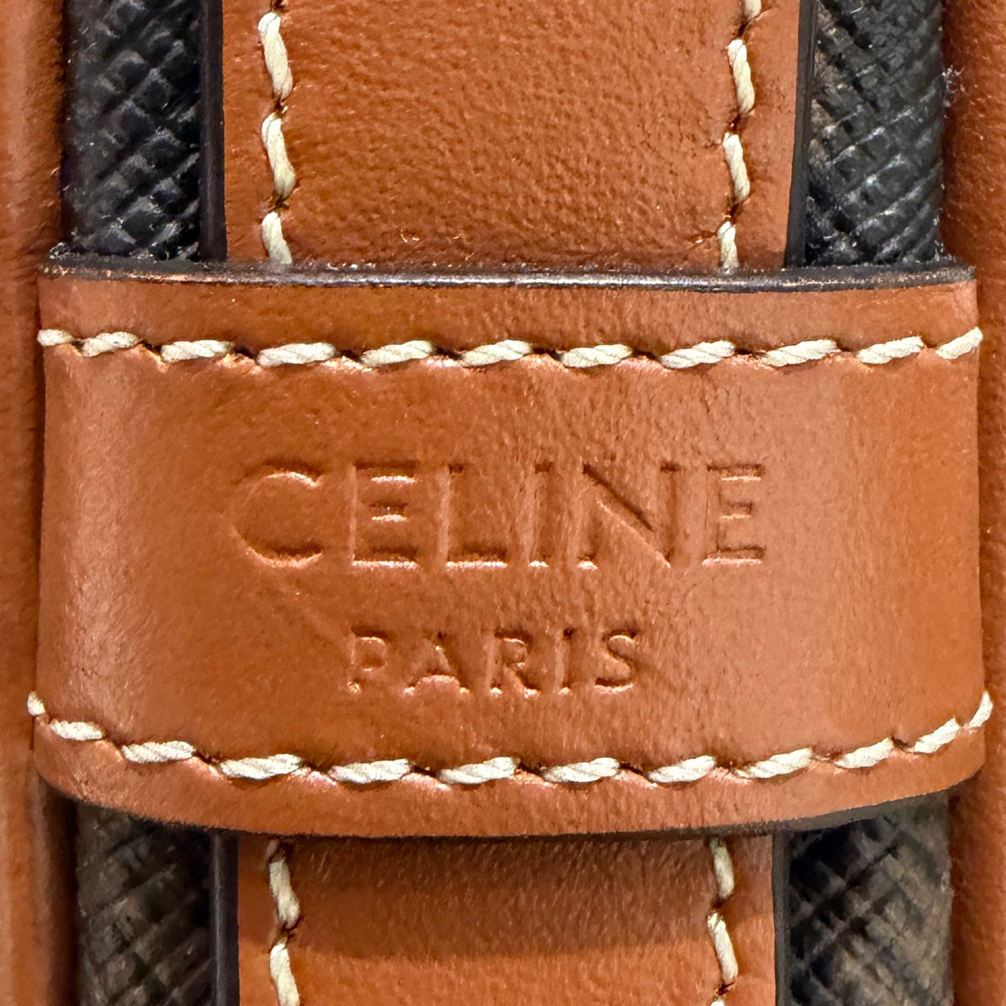 CELINE 2021AW Mini AVA Triomphe Canvas Calfskin Tan Shoulder Bag 10I602DS1.04LU セリーヌ ミニアヴァ トリオンフキャンバス カーフスキン タン ショルダーバッグ