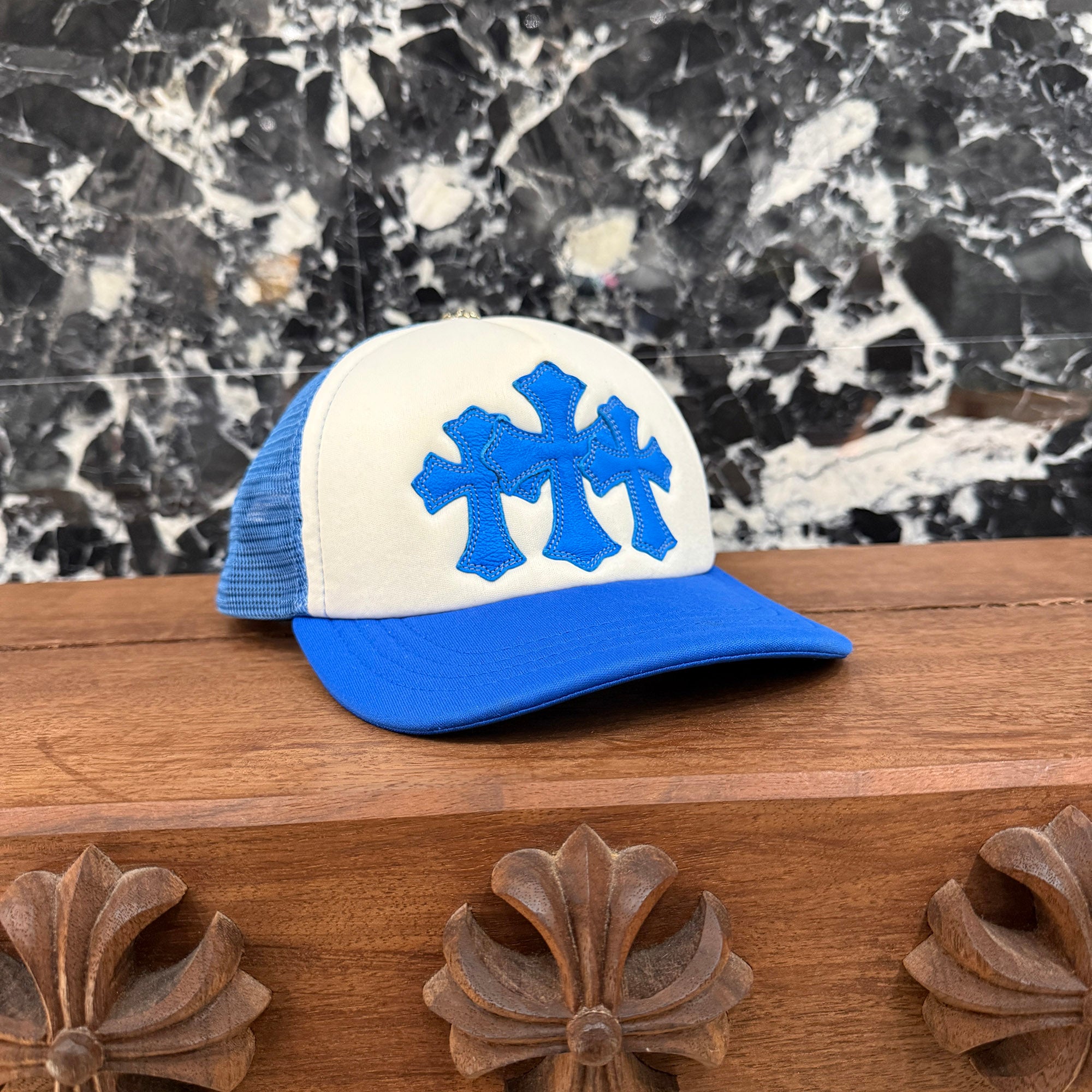 CHROME HEARTS Triple Cross Patch Trucker Cap Size ONE SIZE (53-60) クロムハーツ トリプルクロスパッチトラッカーキャップ サイズONE SIZE (53-60)