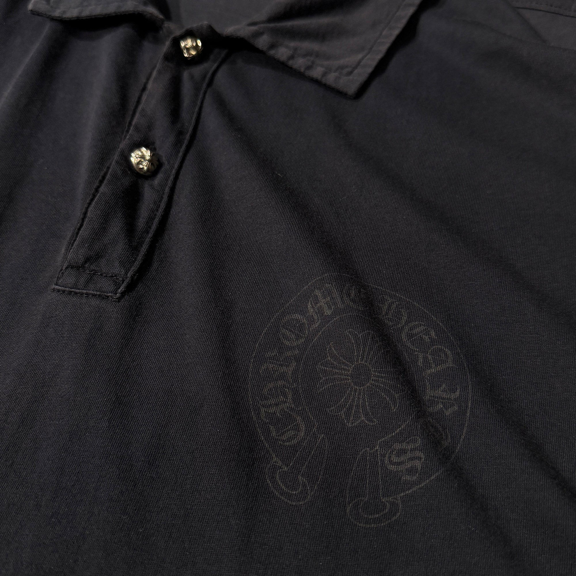 CHROME HEARTS Cross Ball Button Polo Shirt Size L クロムハーツ クロスボールボタン ポロシャツ サイズL
