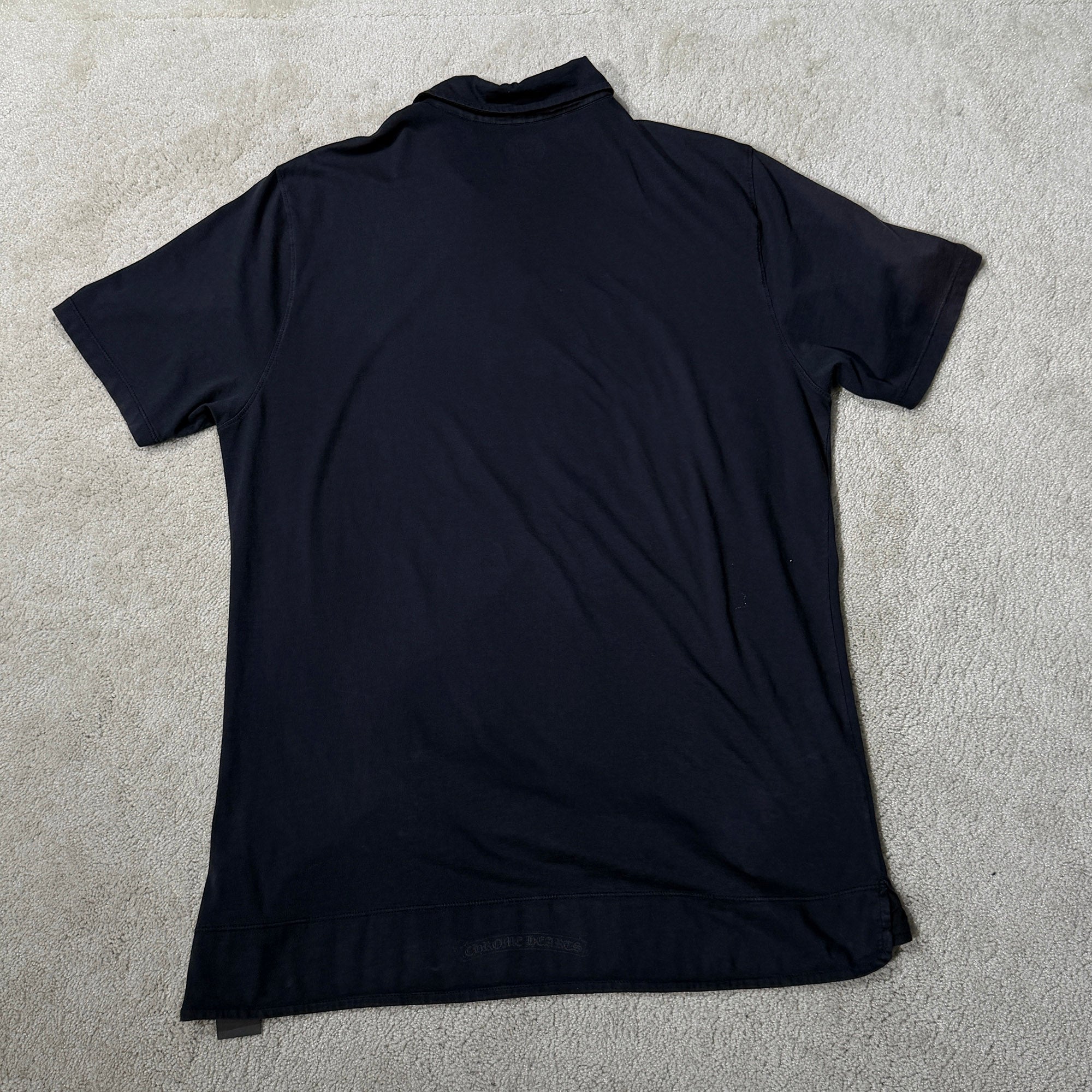 CHROME HEARTS Cross Ball Button Polo Shirt Size L クロムハーツ クロスボールボタン ポロシャツ サイズL