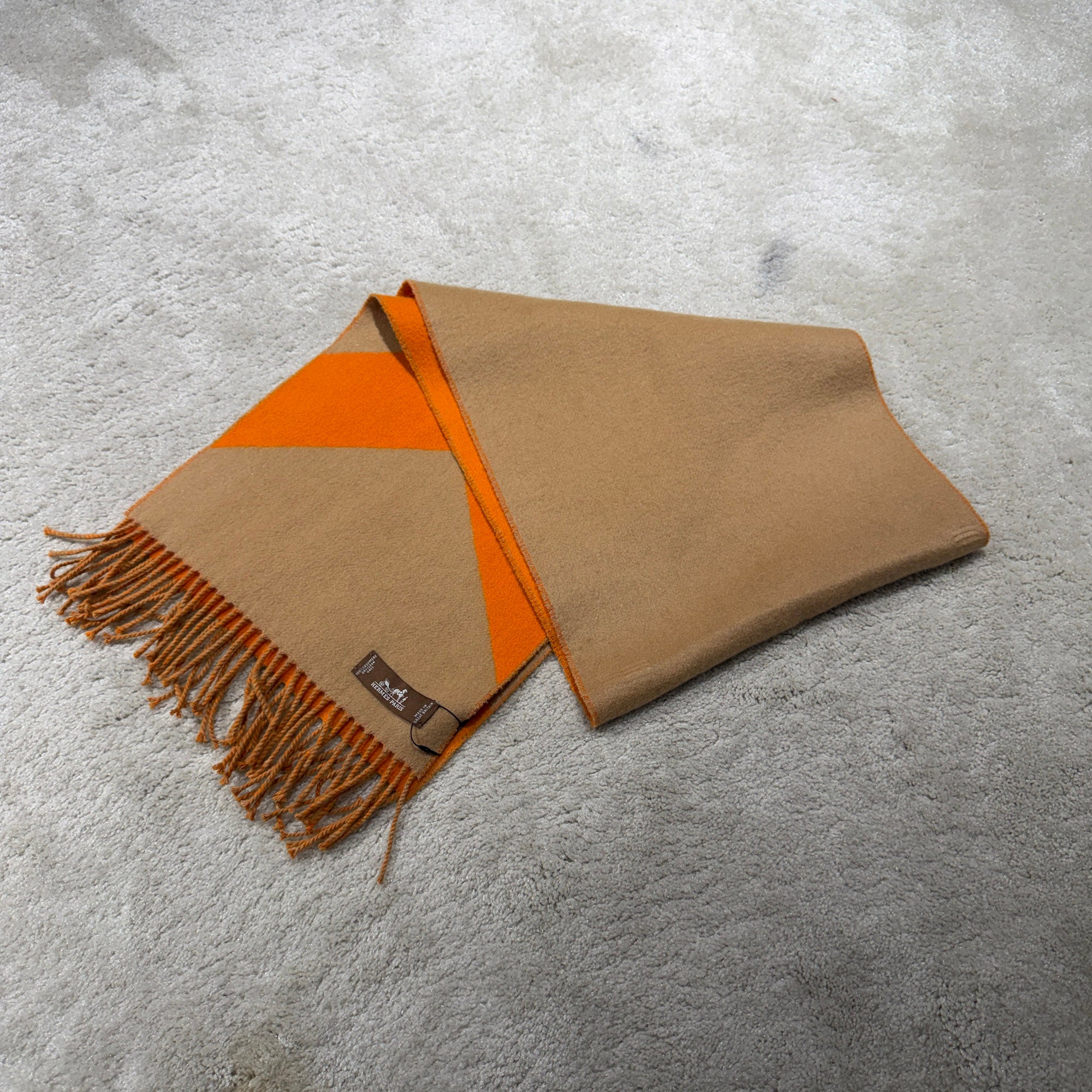 HERMES Casaque Chevron Cashmere Scarf エルメス カザック シェヴロン カシミヤスカーフ