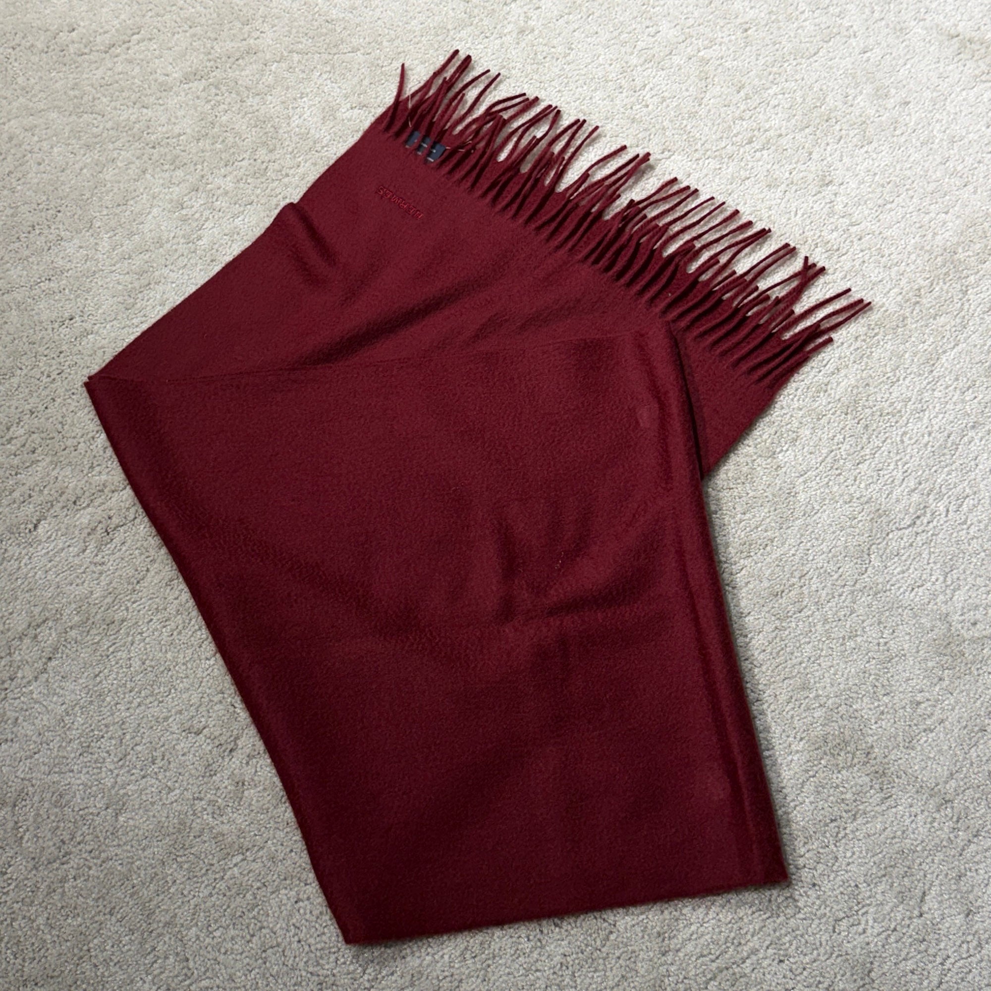 HERMES Fringes Cashmere Scarf エルメス フリンジ カシミヤ スカーフ