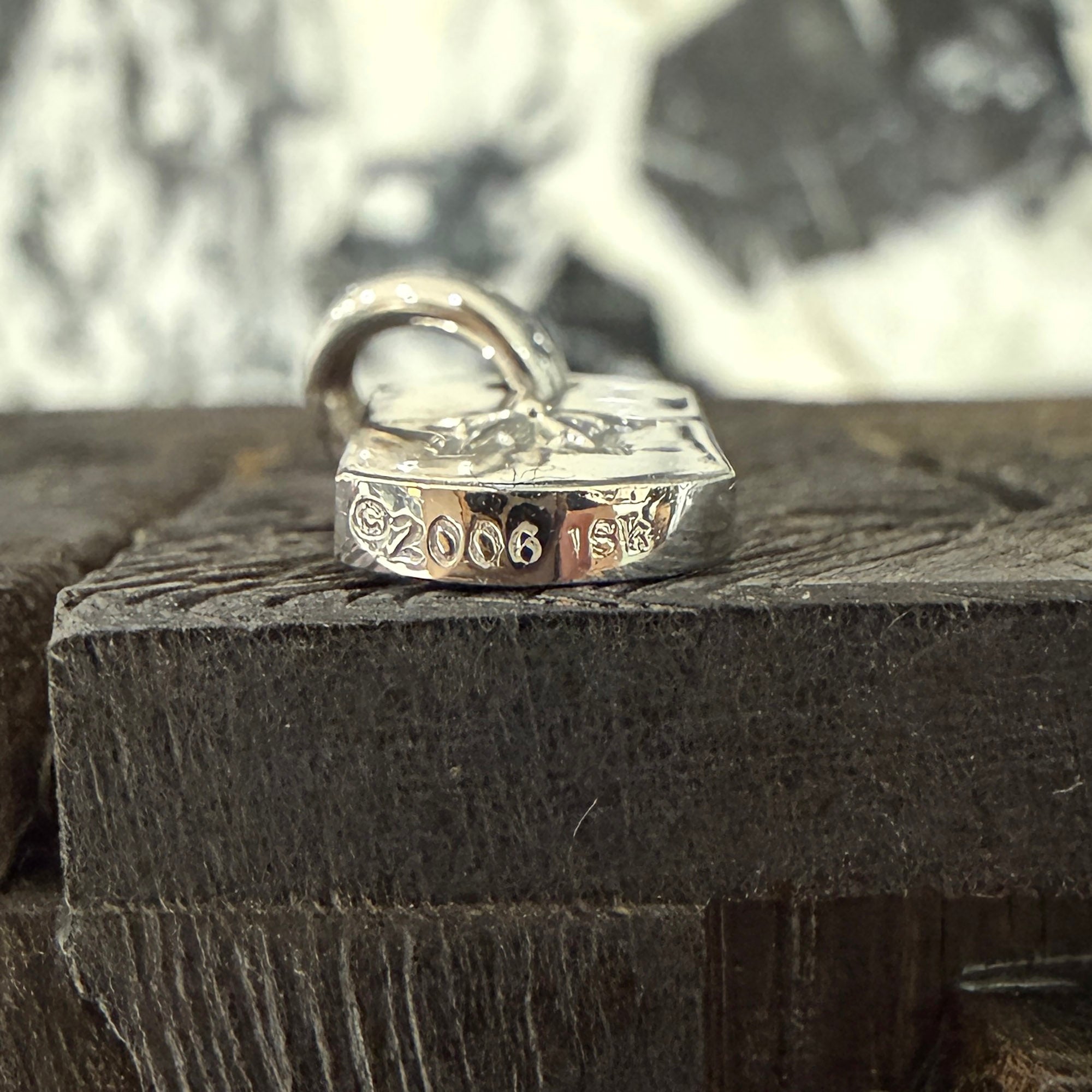 CHROME HEARTS 18K WG TINY STAR Dock Tag Pendant Charm クロムハーツ 18K WG タイニー スター ドッグタグ ペンダントチャーム