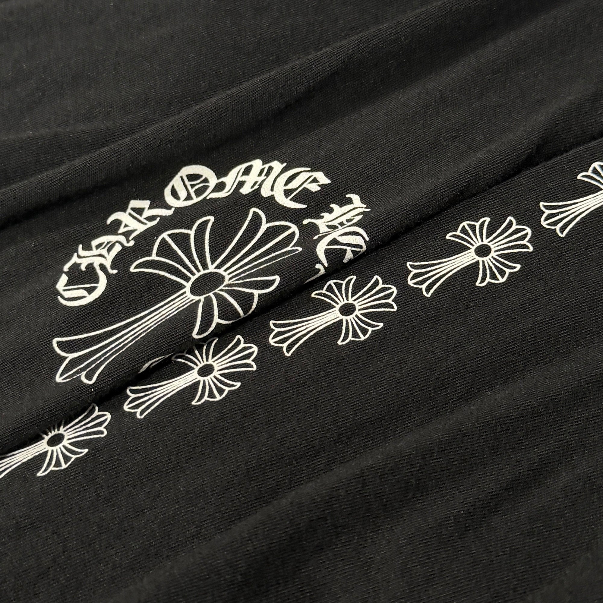 CHROME HEARTS Neck Logo Back & Arm CH Cross Print Long Sleeve Tee Size XXL クロムハーツ ネックロゴ バック＆アーム CHクロス プリント ロングスリーブ Tシャツ サイズXXL