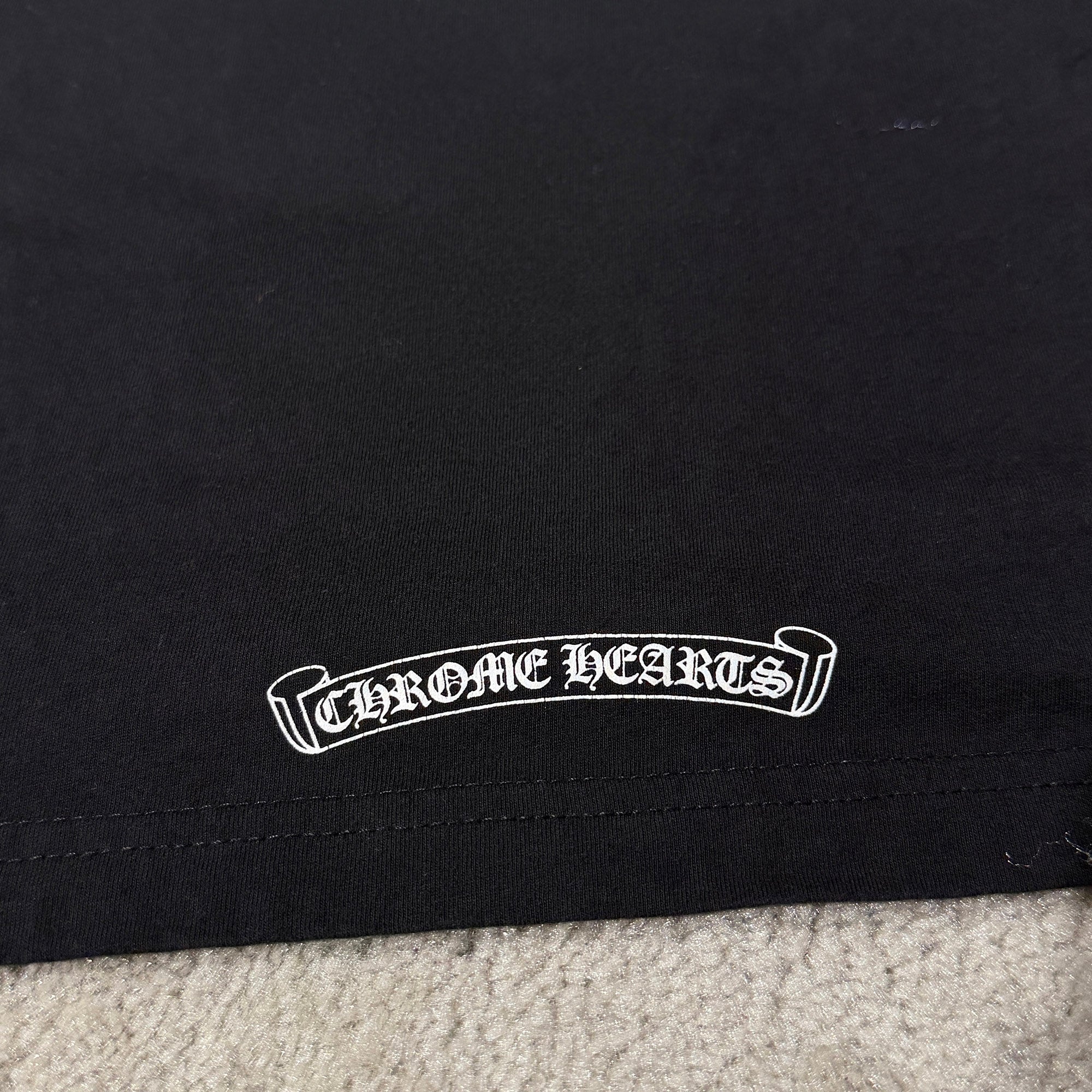 CHROME HEARTS Neck Logo Back & Arm CH Cross Print Long Sleeve Tee Size XXL クロムハーツ ネックロゴ バック＆アーム CHクロス プリント ロングスリーブ Tシャツ サイズXXL