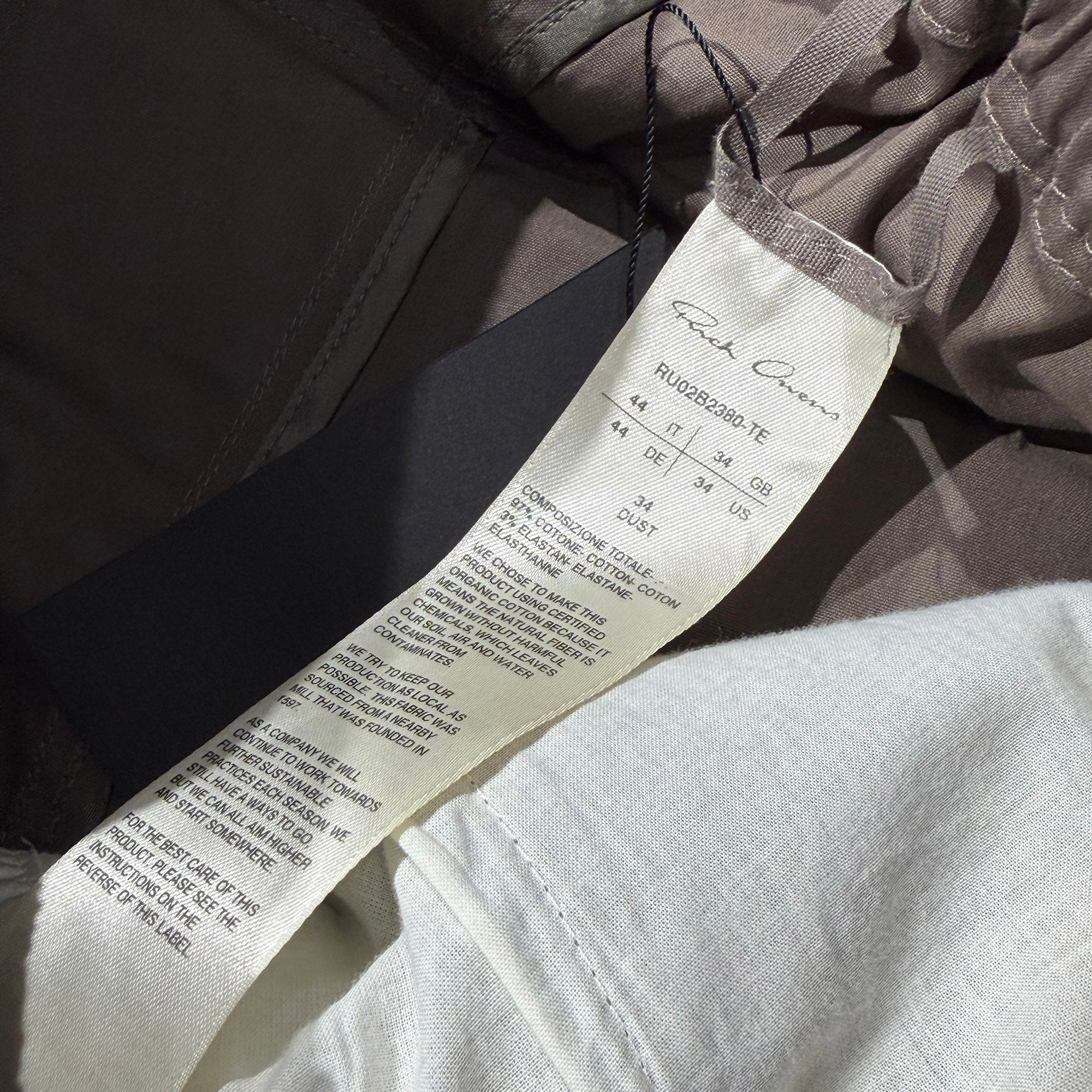 Rick Owens 2022AW Drawstring Long Pants RU02B2380-TE Size 34 リックオウエンス ドローストリング ロングパンツ サイズ34