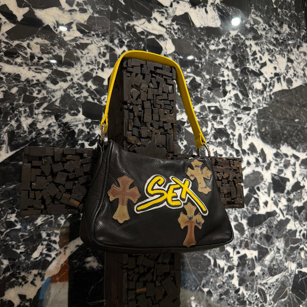 CHROME HEARTS × MATTY BOY CHICKEN NUGGET SEX RECORDS Camo Leather Cross Patch Shoulder Bag クロムハーツ × マッティボーイ チキンナゲット セックスレコード カモ レザークロスパッチ ショルダーバッグ