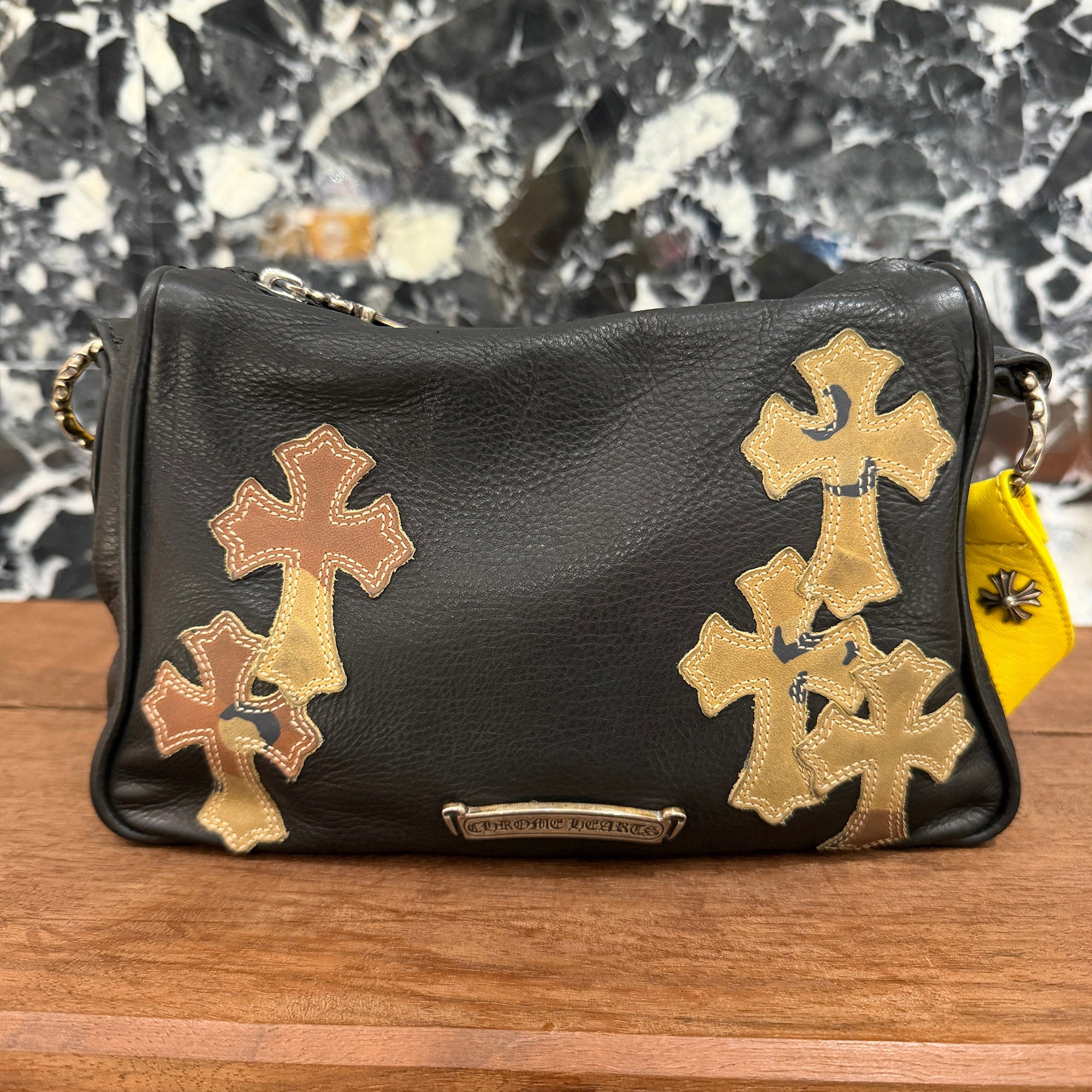 CHROME HEARTS × MATTY BOY CHICKEN NUGGET SEX RECORDS Camo Leather Cross Patch Shoulder Bag クロムハーツ × マッティボーイ チキンナゲット セックスレコード カモ レザークロスパッチ ショルダーバッグ