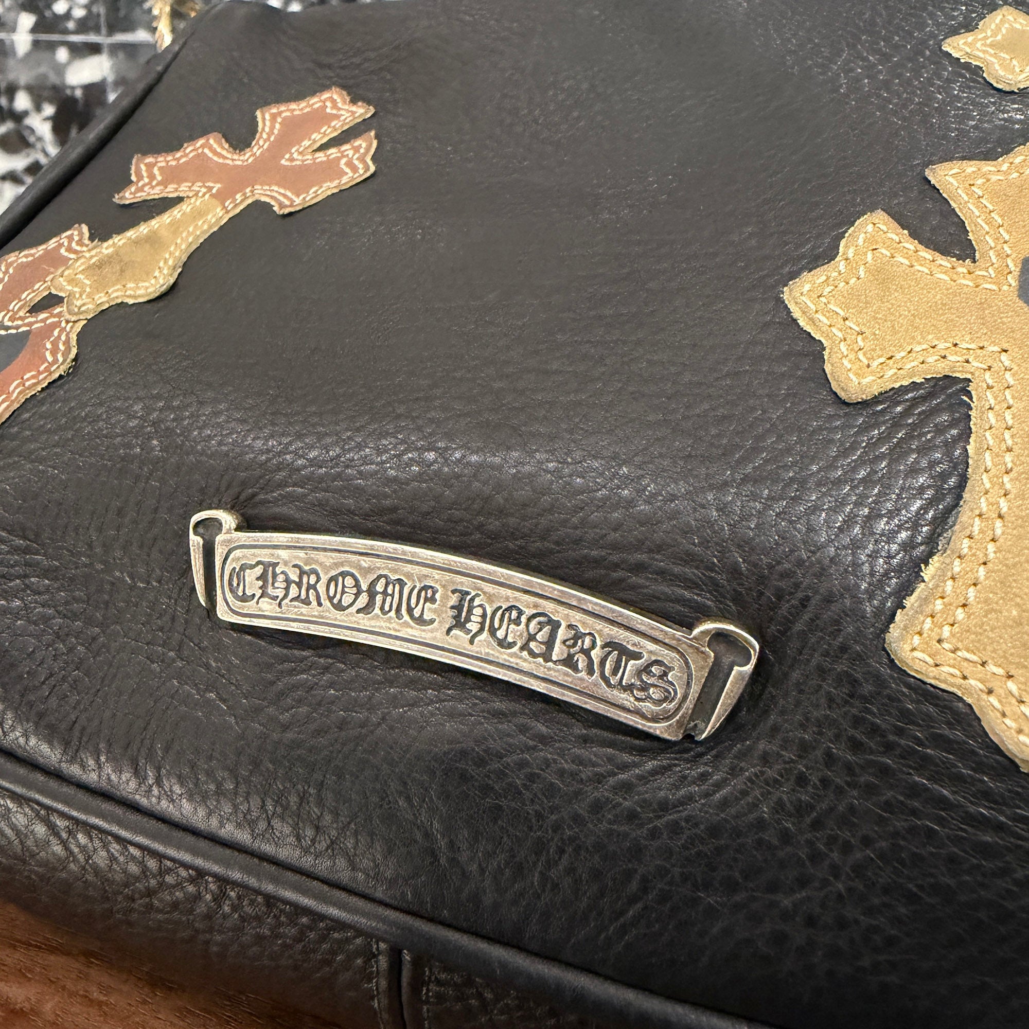 CHROME HEARTS × MATTY BOY CHICKEN NUGGET SEX RECORDS Camo Leather Cross Patch Shoulder Bag クロムハーツ × マッティボーイ チキンナゲット セックスレコード カモ レザークロスパッチ ショルダーバッグ