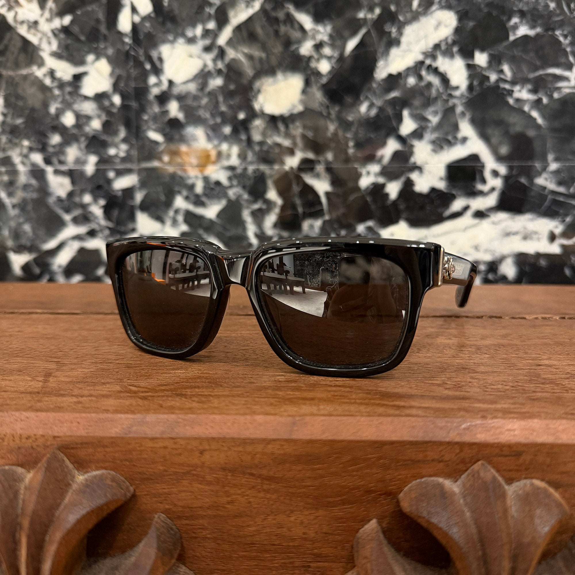 CHROME HEARTS BOX-OFFICER Sunglasses Ruby Dagger Size 56□19-144 クロムハーツ ボックスオフィサー サングラス ルビーダガー サイズ56□19-144