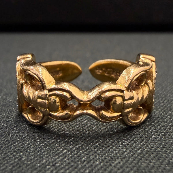 CHROME HEARTS 22K Open Double Dagger Ring Pave Diamond Size 約10号 クロムハーツ 22K オープンダブルダガーリング パヴェダイヤモンド サイズ約10号