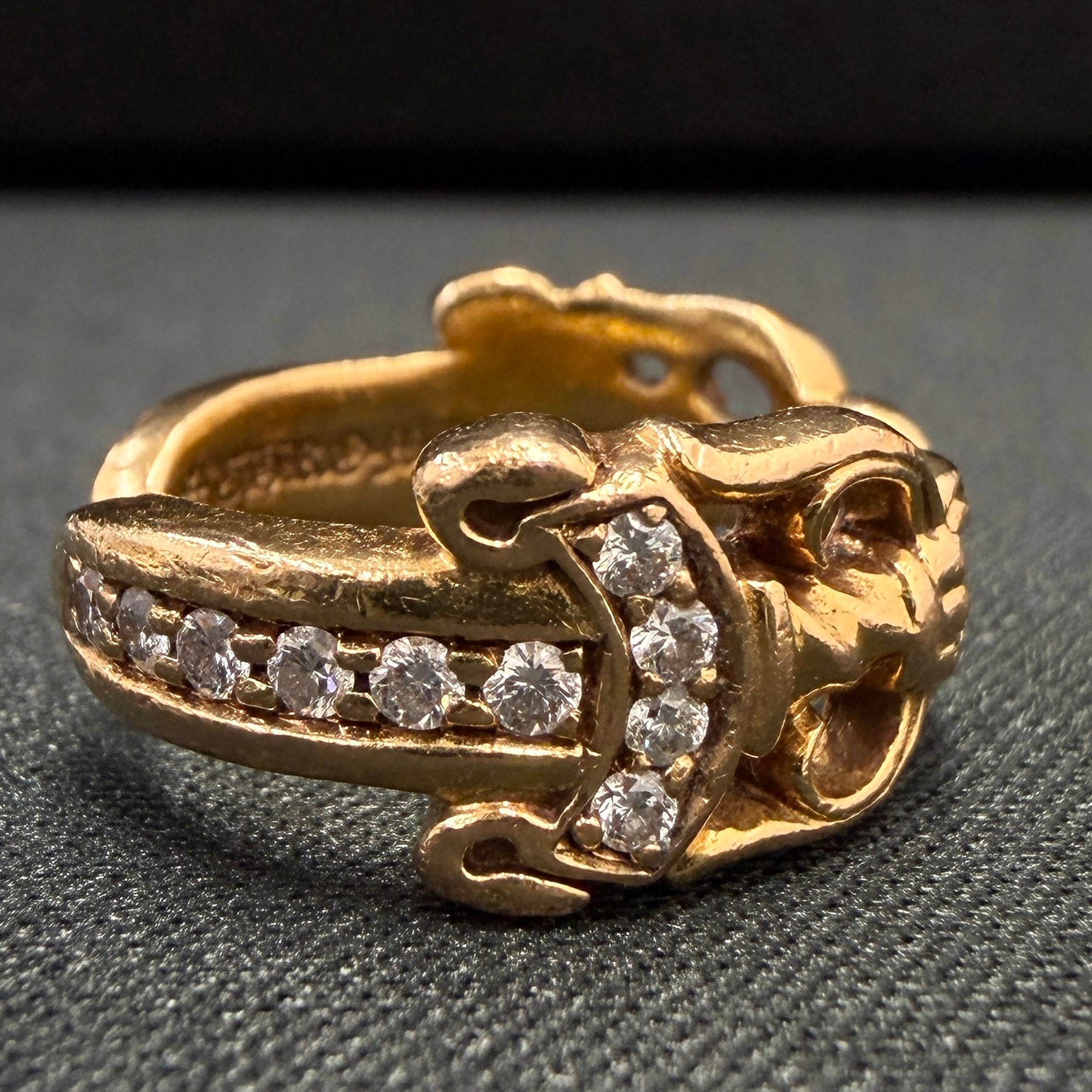 CHROME HEARTS 22K Open Double Dagger Ring Pave Diamond Size 約10号 クロムハーツ 22K オープンダブルダガーリング パヴェダイヤモンド サイズ約10号