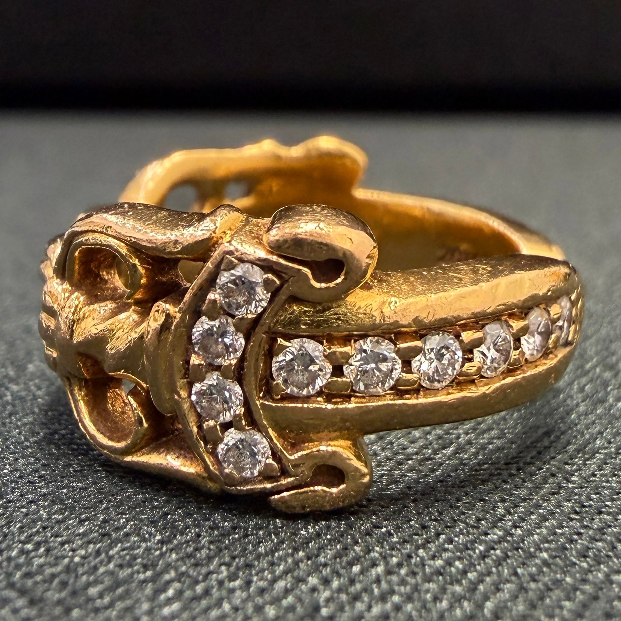 CHROME HEARTS 22K Open Double Dagger Ring Pave Diamond Size 約10号 クロムハーツ 22K オープンダブルダガーリング パヴェダイヤモンド サイズ約10号