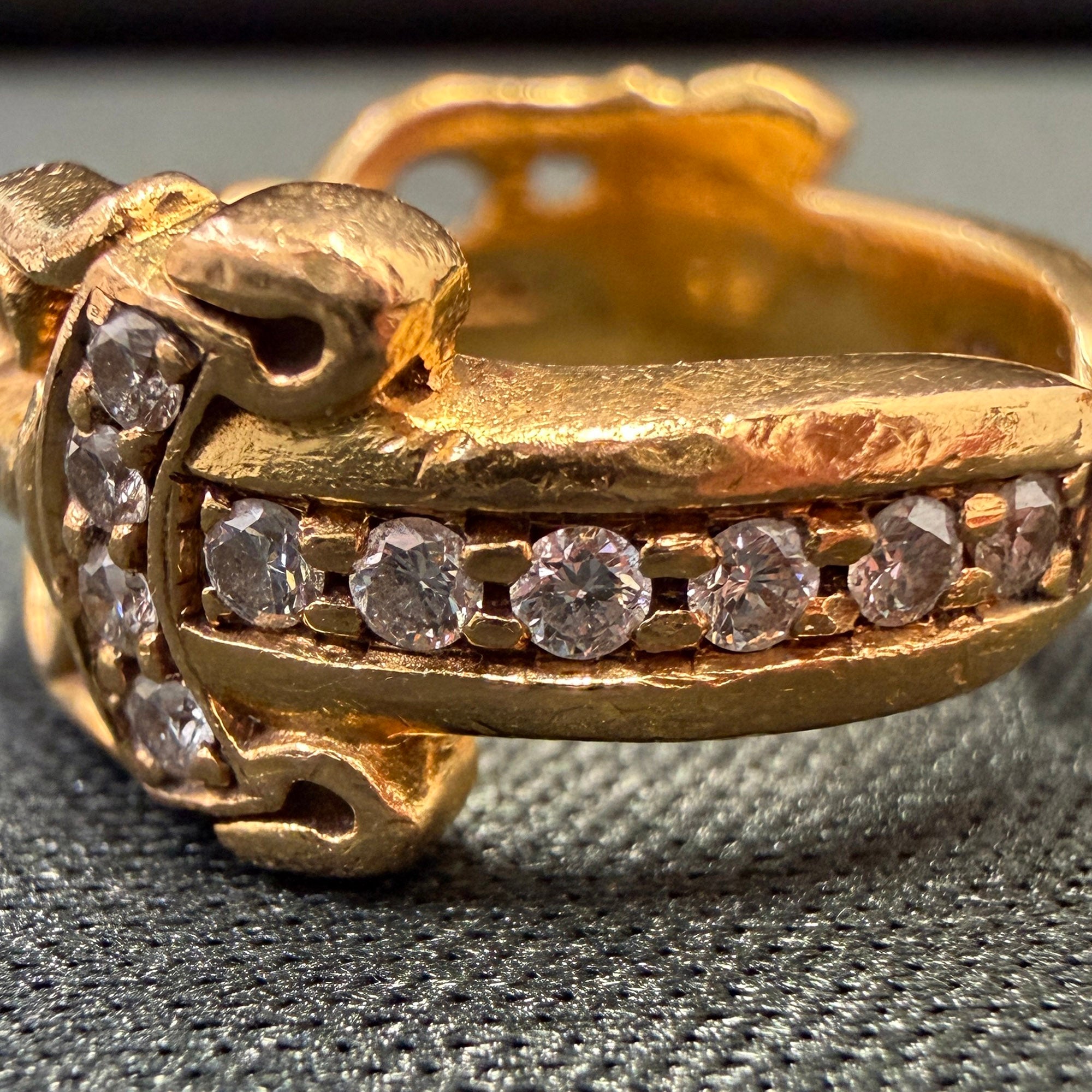CHROME HEARTS 22K Open Double Dagger Ring Pave Diamond Size 約10号 クロムハーツ 22K オープンダブルダガーリング パヴェダイヤモンド サイズ約10号