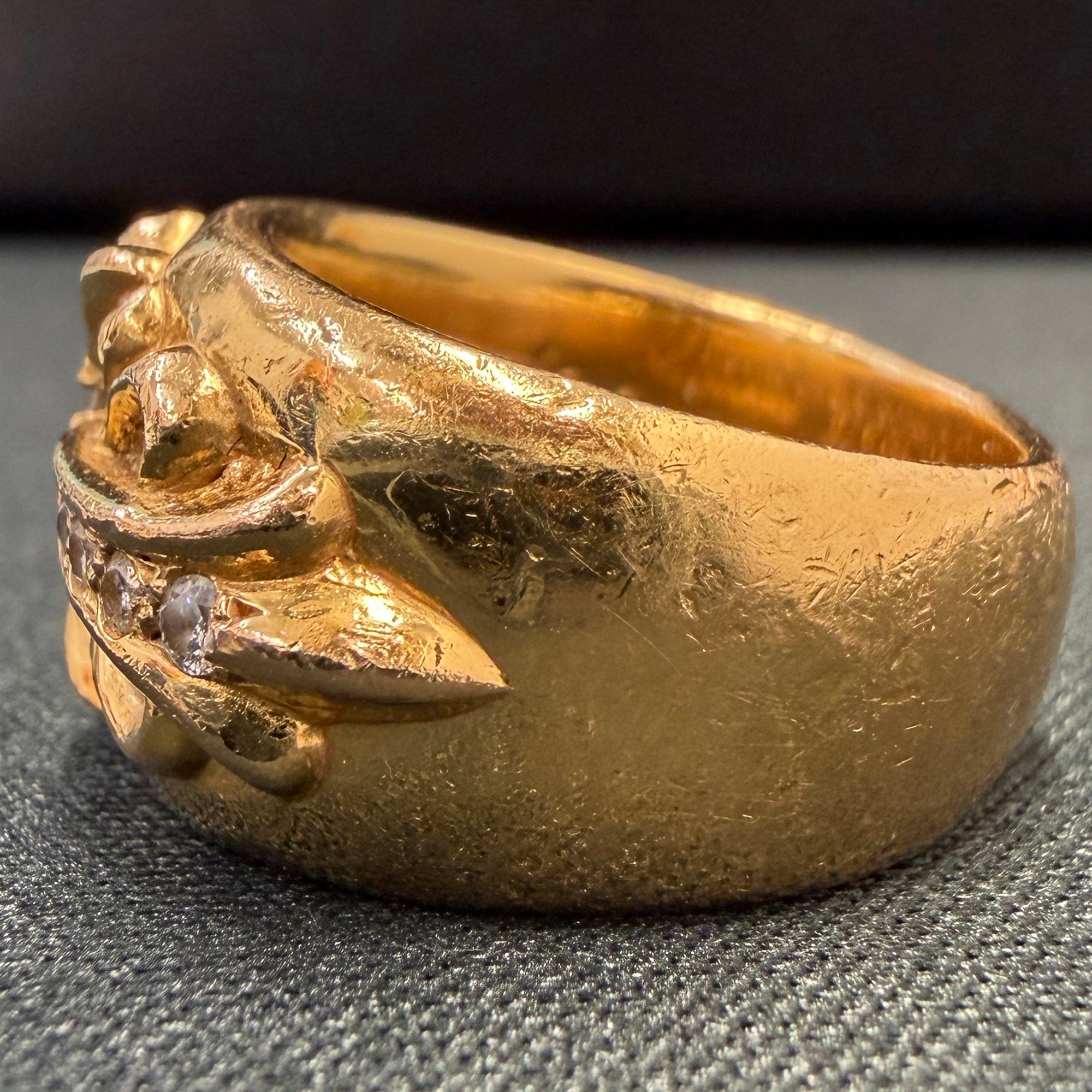 CHROME HEARTS 22K Floral Cross Ring Pave Diamond Size 14号 クロムハーツ 22K フローラルクロス リング パヴェダイヤモンド サイズ14号
