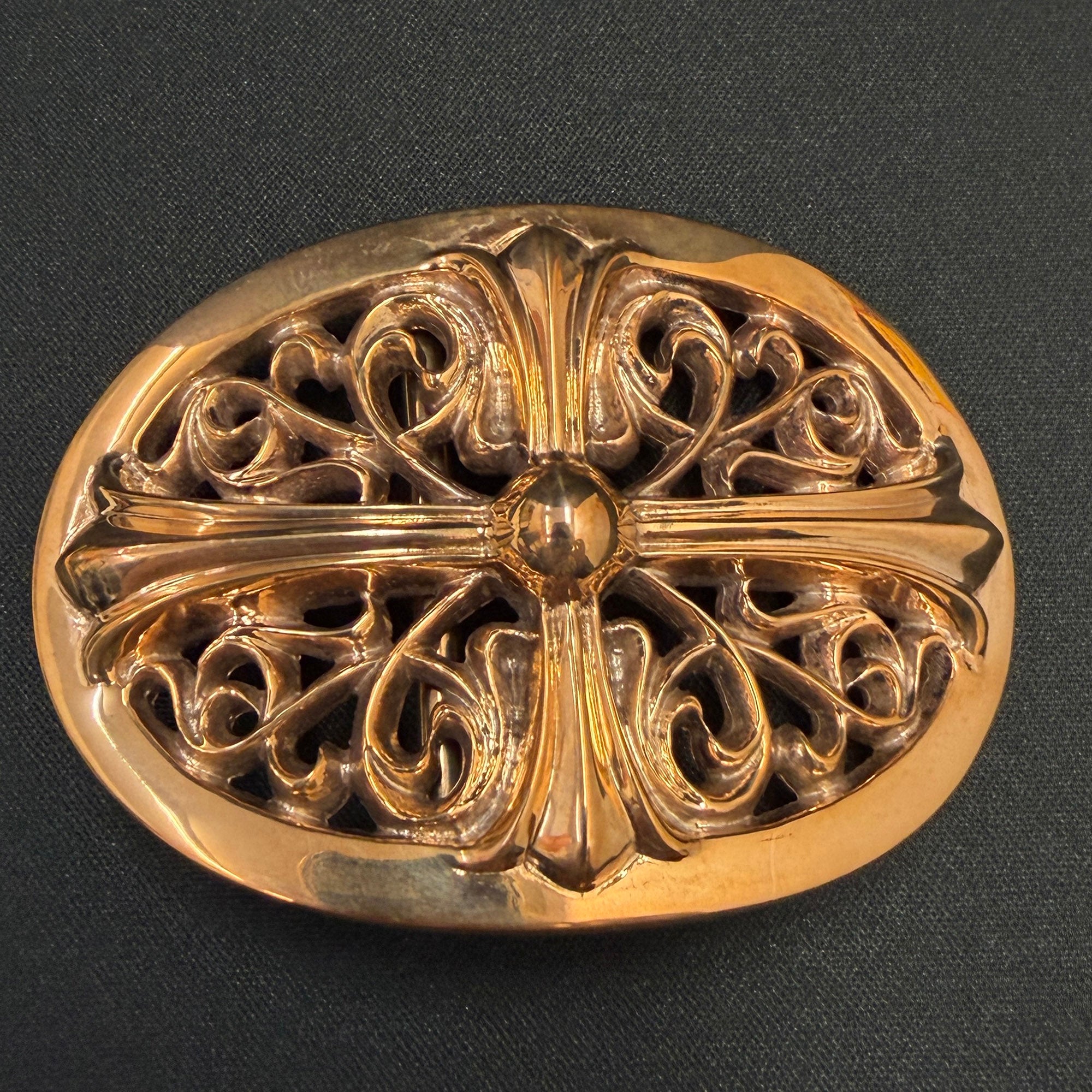 CHROME HEARTS Classic Oval Cross Belt Buckle Bronze クロムハーツ クラシック オーバル ベルトバックル ブロンズ