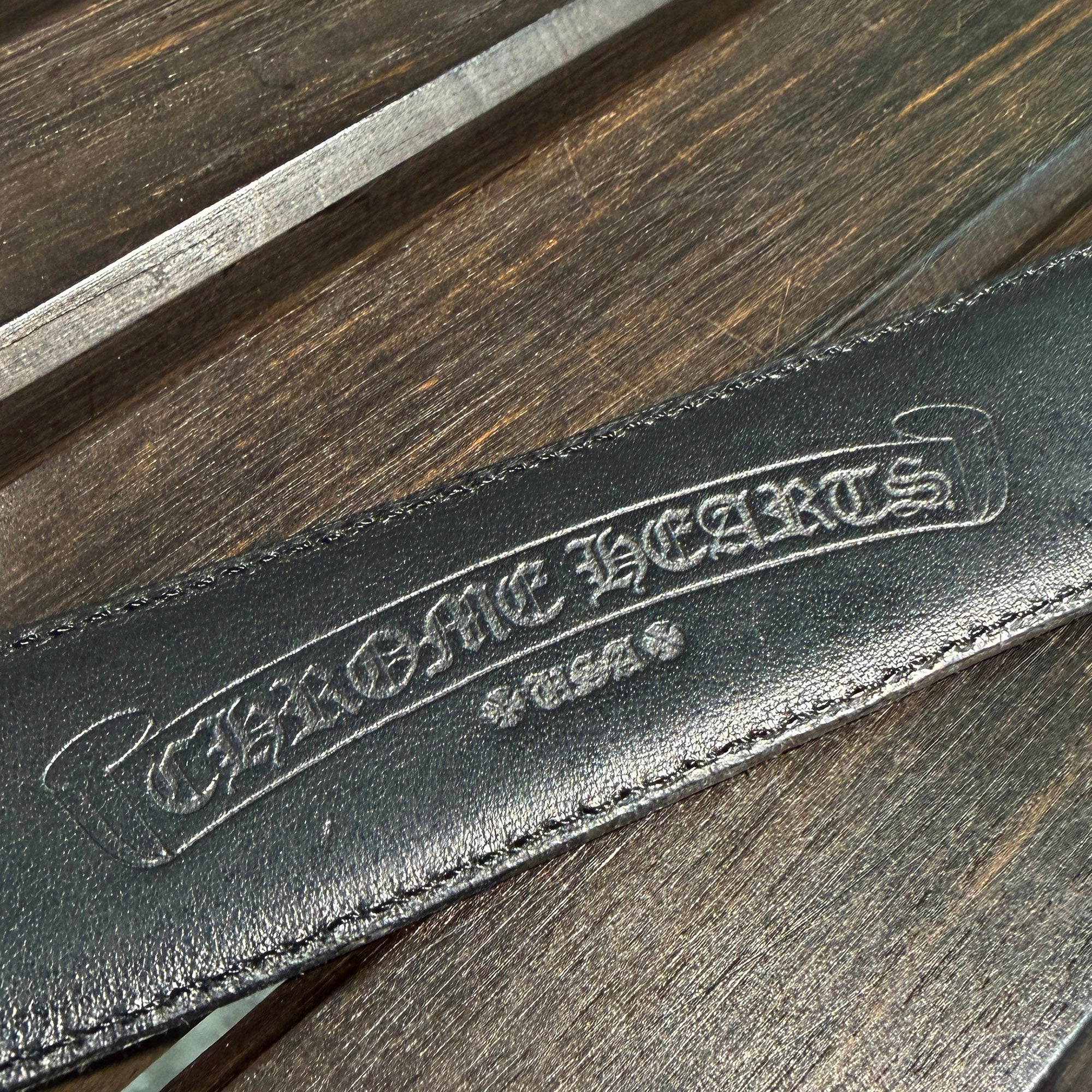CHROME HEARTS 3PC Roller Leather Belt Size 32 inch クロムハーツ 3PC ローラー レザーベルト サイズ32インチ