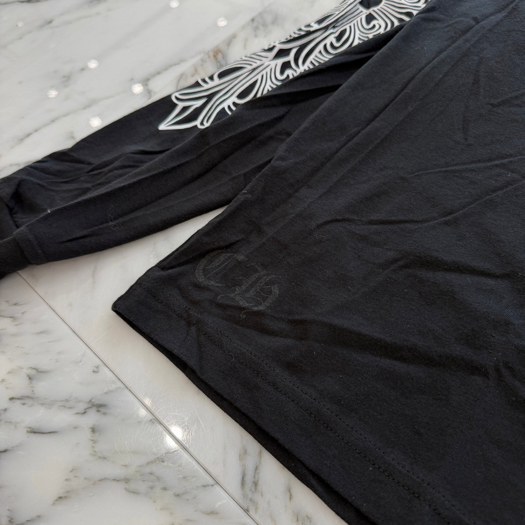 CHROME HEARTS London Limited Floral Cross Horseshoe Long Sleeve Tee L クロムハーツ ロンドン限定 フローラルクロス ホースシュー ロングスリーブ Tシャツ サイズL